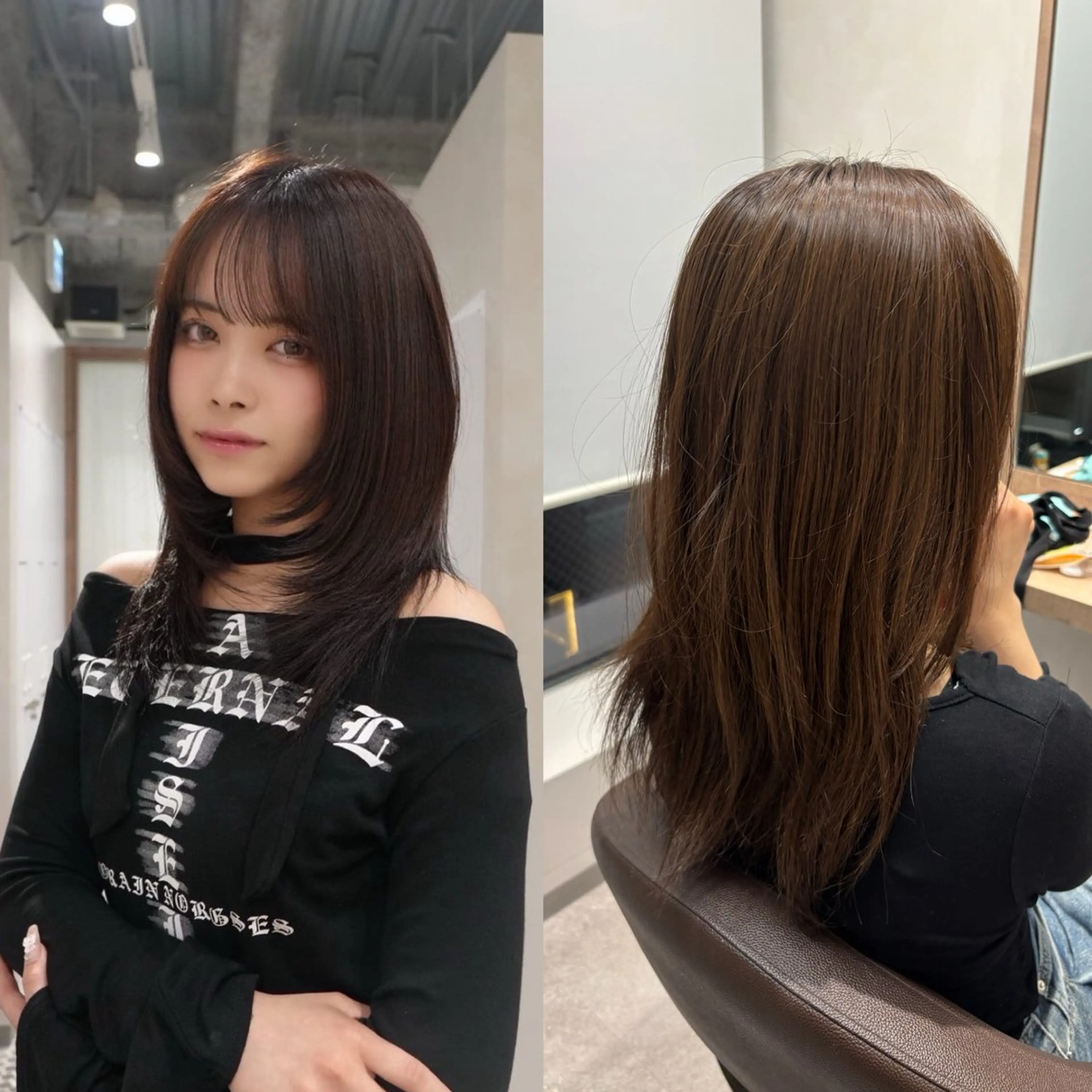 セミロング ヘアカラー 吉澤 愛心のヘアスタイル