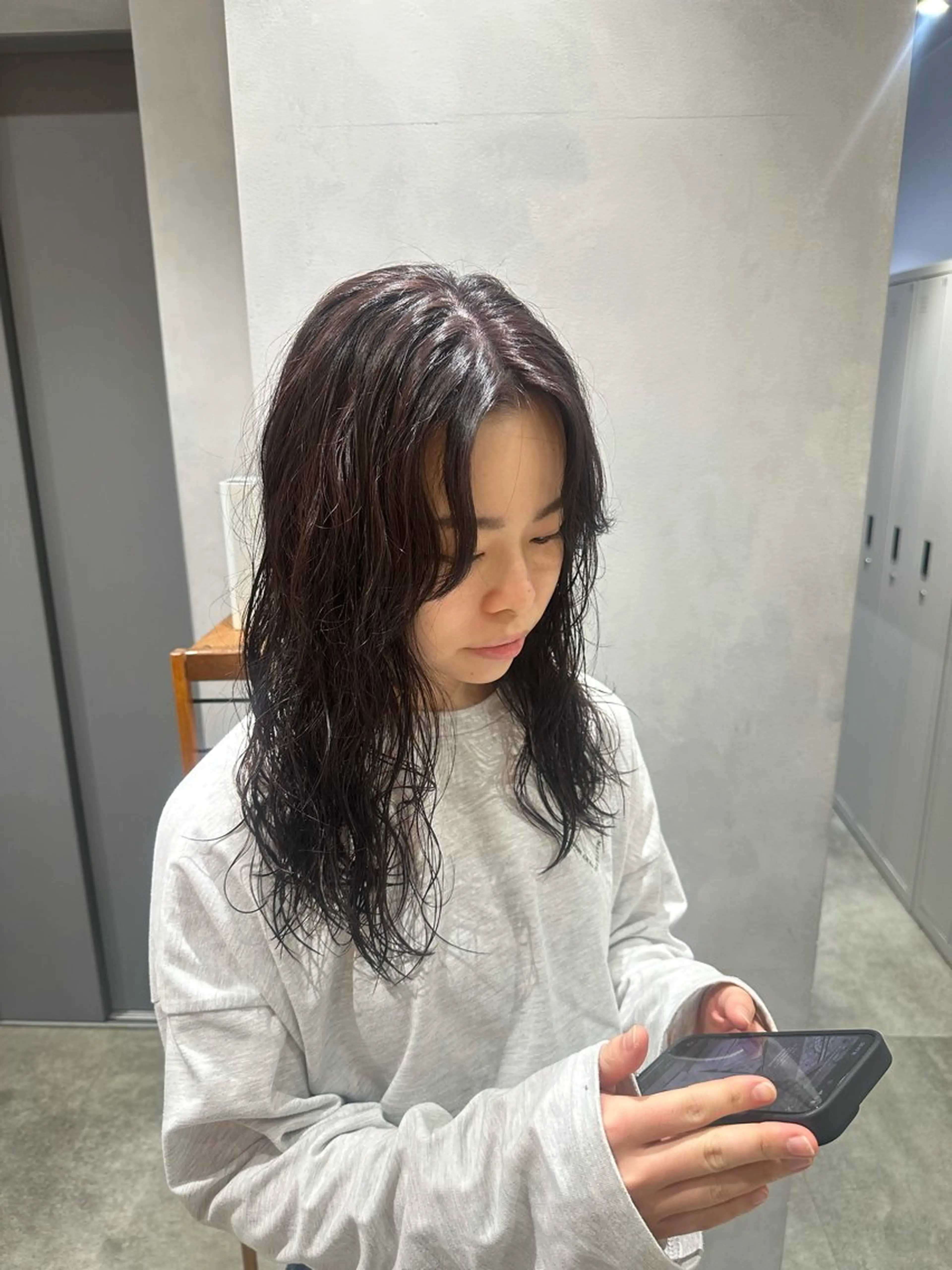 ロング カラー パーマ 透明感カラー パープルカラー PARC by Un ami所属・🫧もも🫧 ／メンズ〜レディースのヘアスタイル