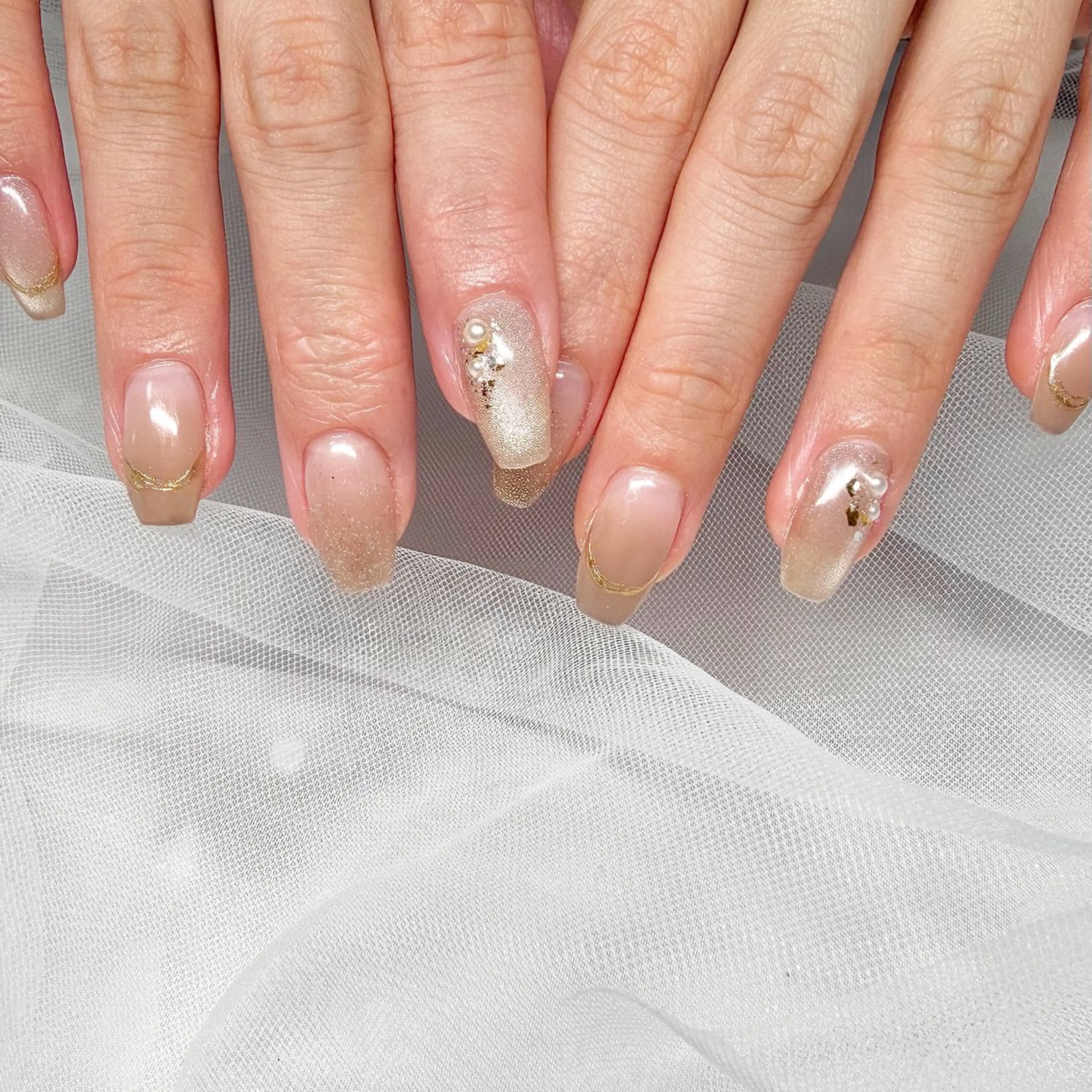 ネイル 長さ出し フラッシュネイル ジェルネイル マグネットネイル 持ち込み ハンドネイル Gemini所属・🌷Gemini nami🌷のネイルデザイン