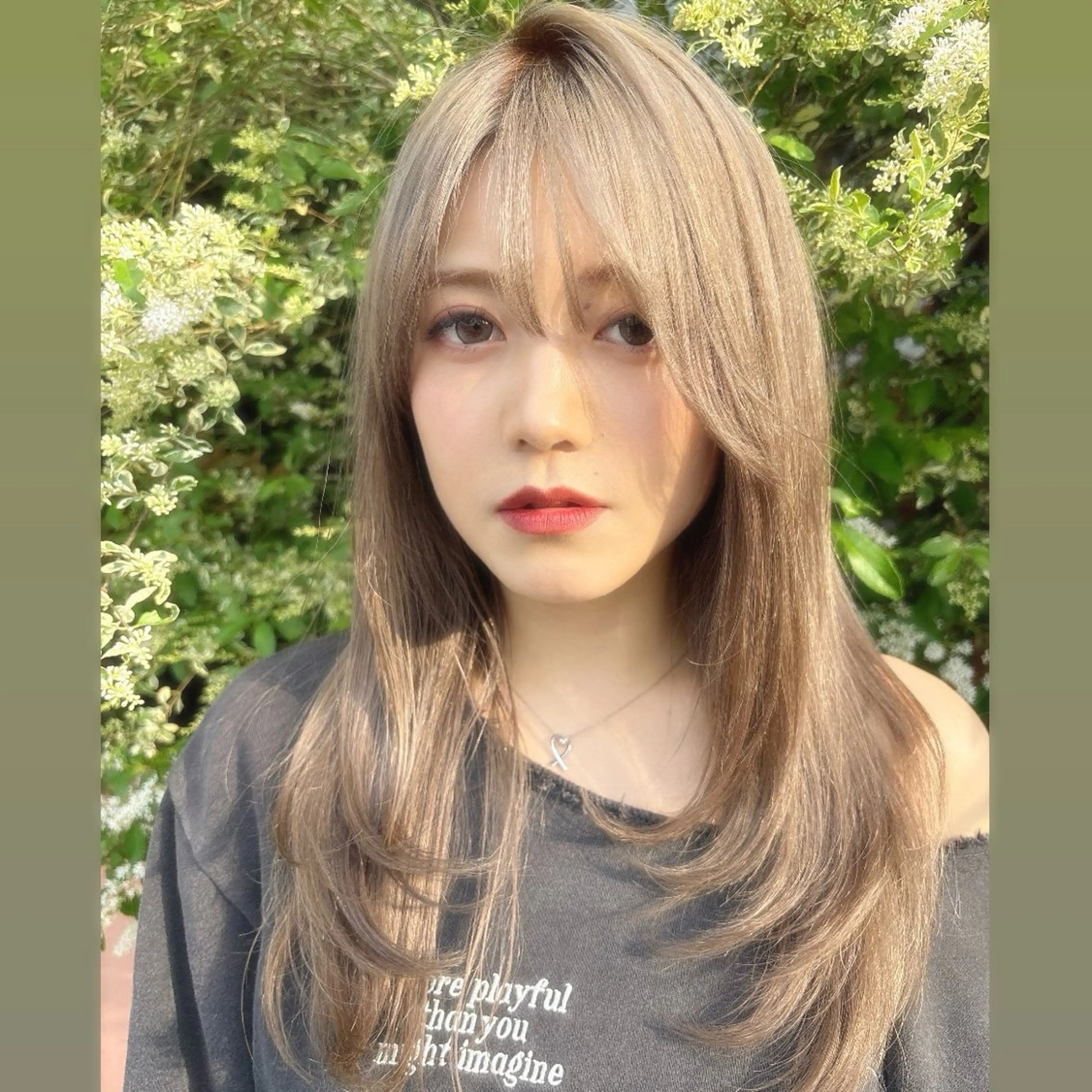 ロング カラー カット ヘアカラー トリートメント ミシェル /韓国ヘア🕊️のヘアスタイル