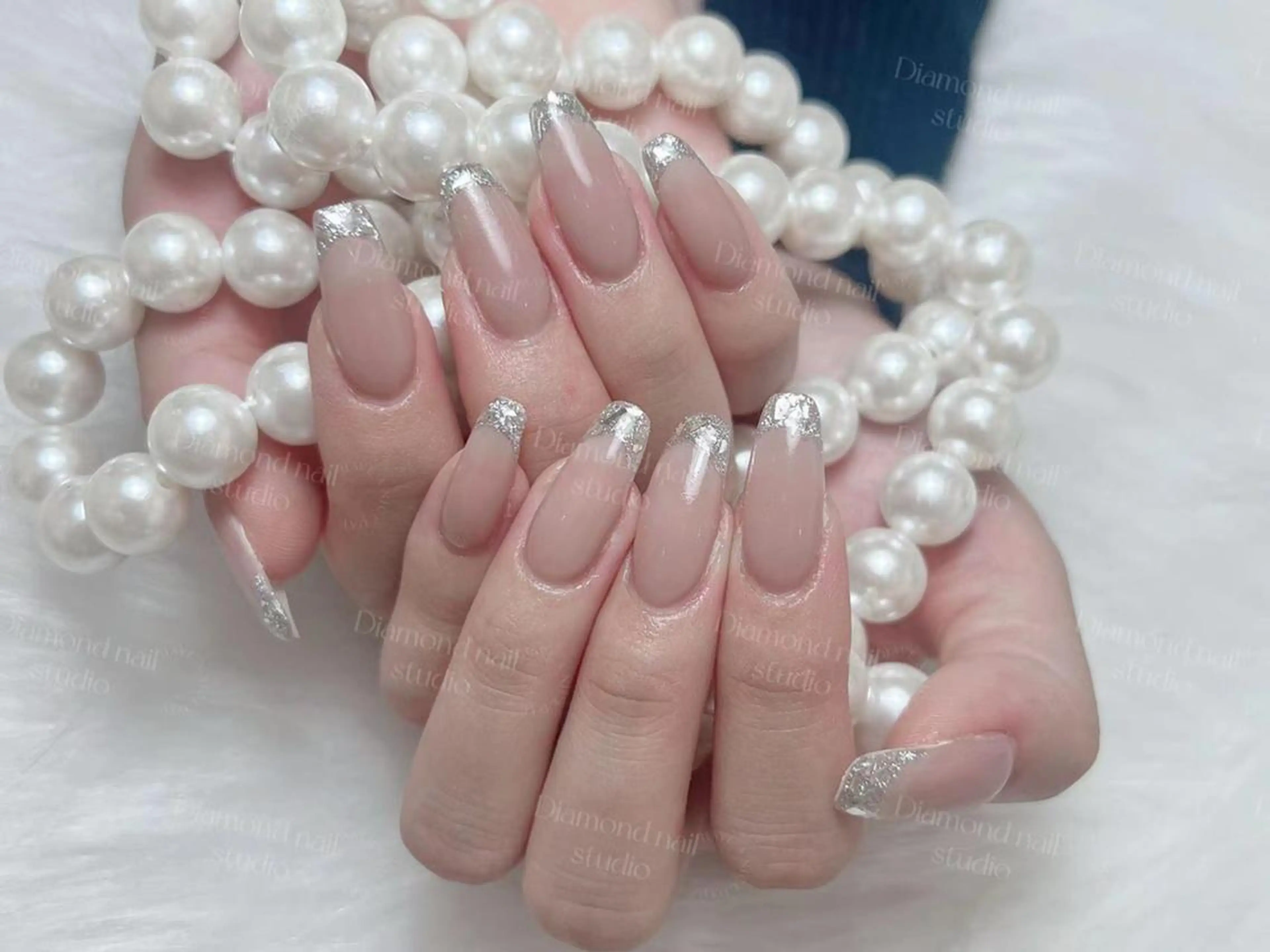 ネイル フレンチネイル マグネットネイル マグネットフレンチ ミラーネイル ハンドネイル DIAMOND 💦のネイルデザイン