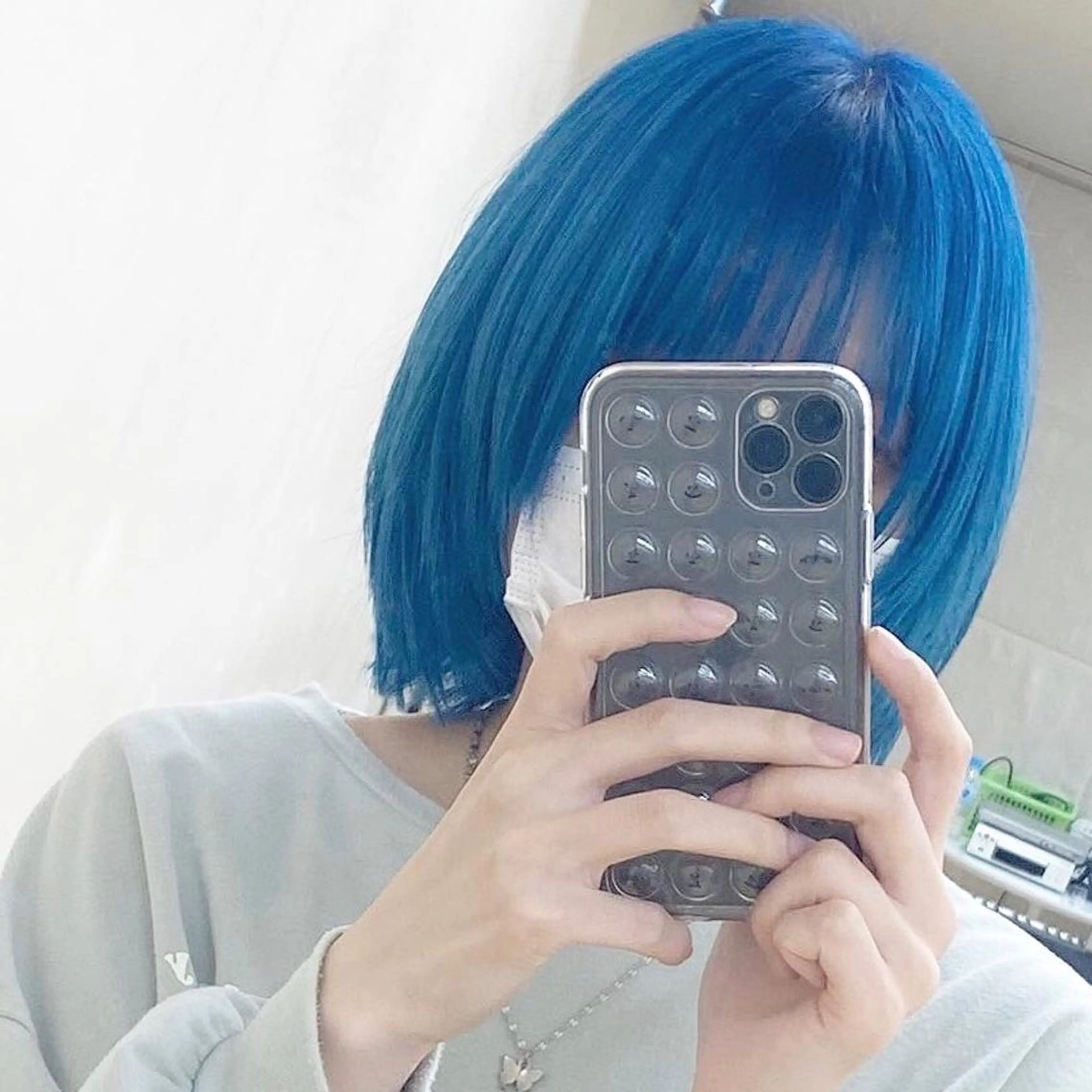 ショート カラー ブルーカラー ボブ ショートヘア ウルフカット ウルフボブ カット ヘアカラー トリートメント ✂︎ウルフ・ショート ✂︎MIKUNIのヘアスタイル