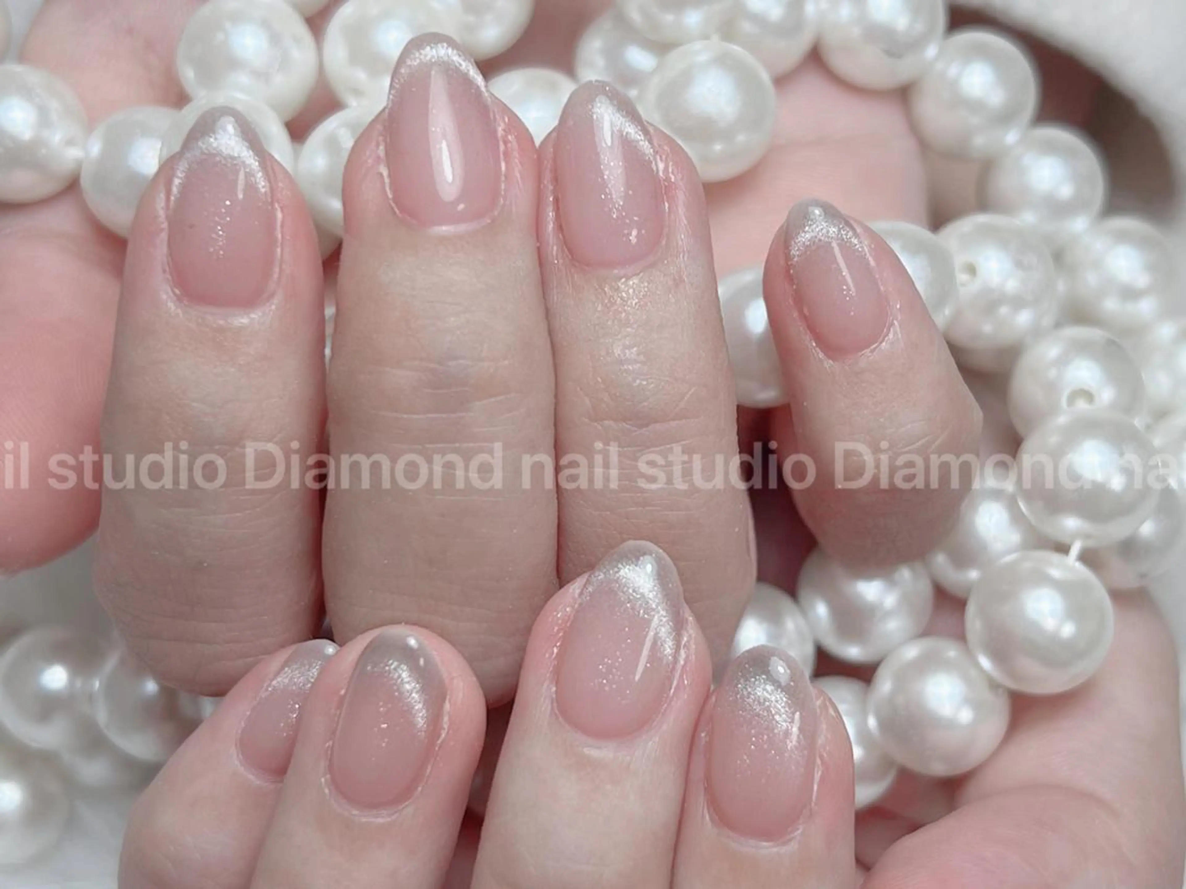 ネイル フレンチネイル マグネットネイル マグネットフレンチ ミラーネイル ハンドネイル DIAMOND 💦のネイルデザイン