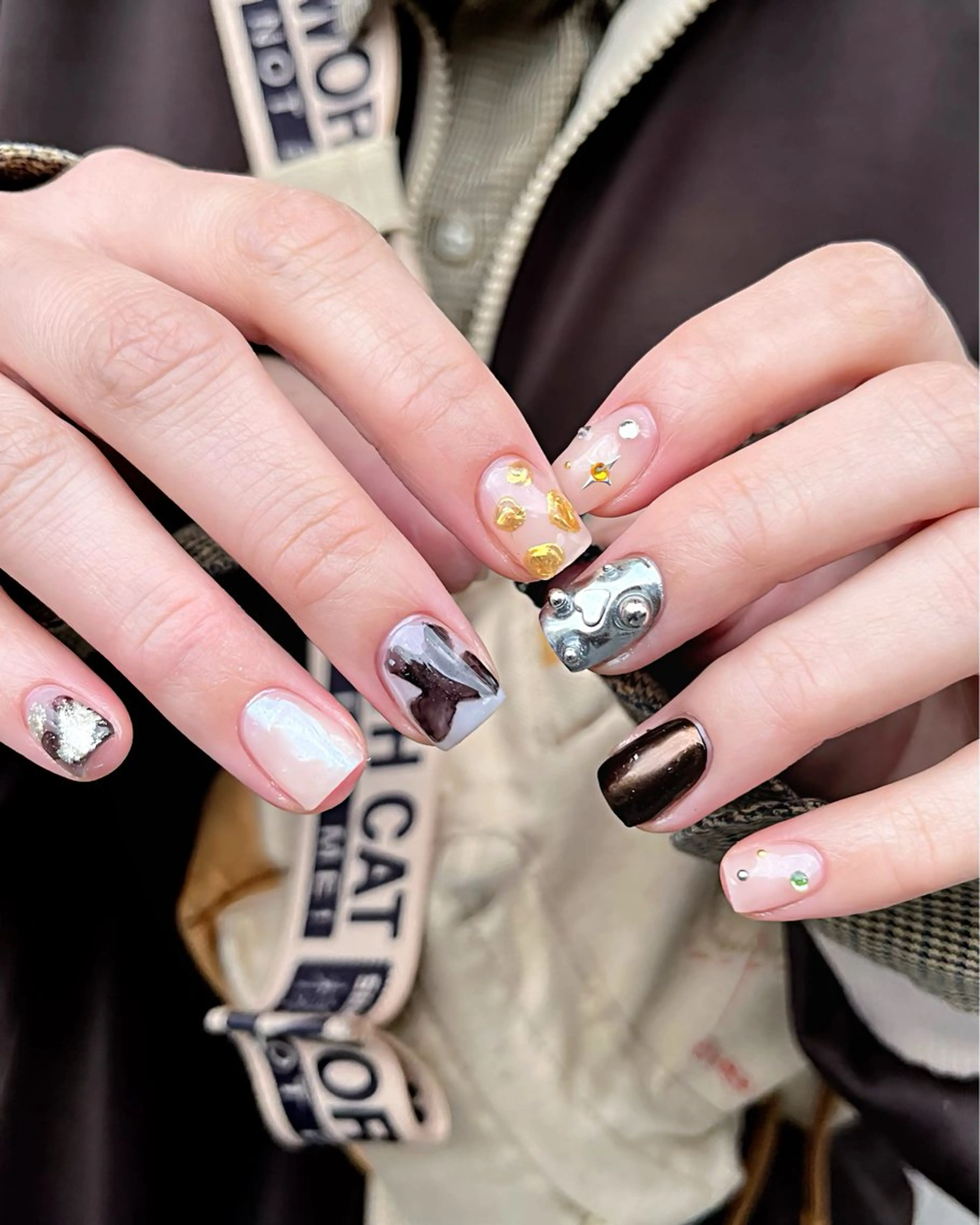 ネイル フレンチネイル 韓国ネイル マグネットネイル マグネットフレンチ ニュアンスネイル ハンドネイル 🫧OPELIA NAIL渋谷🫧のネイルデザイン