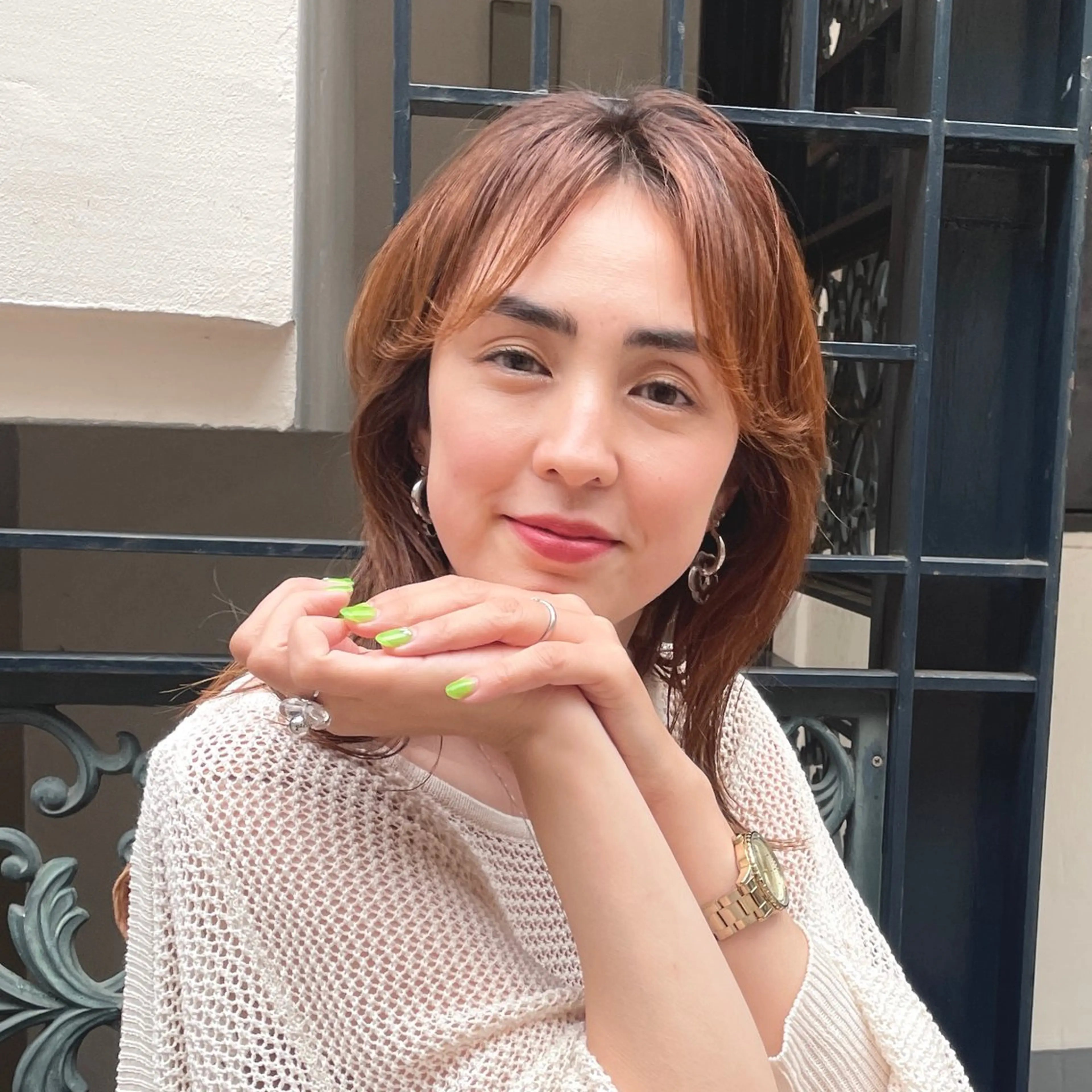 ミディアム カラー ハイライトカラー くびれヘア ハイライト レイヤーカット 外ハネヘア DX SHARE SALON所属・matka白髪ぼかし 大人ヘア/KEIKOのヘアスタイル