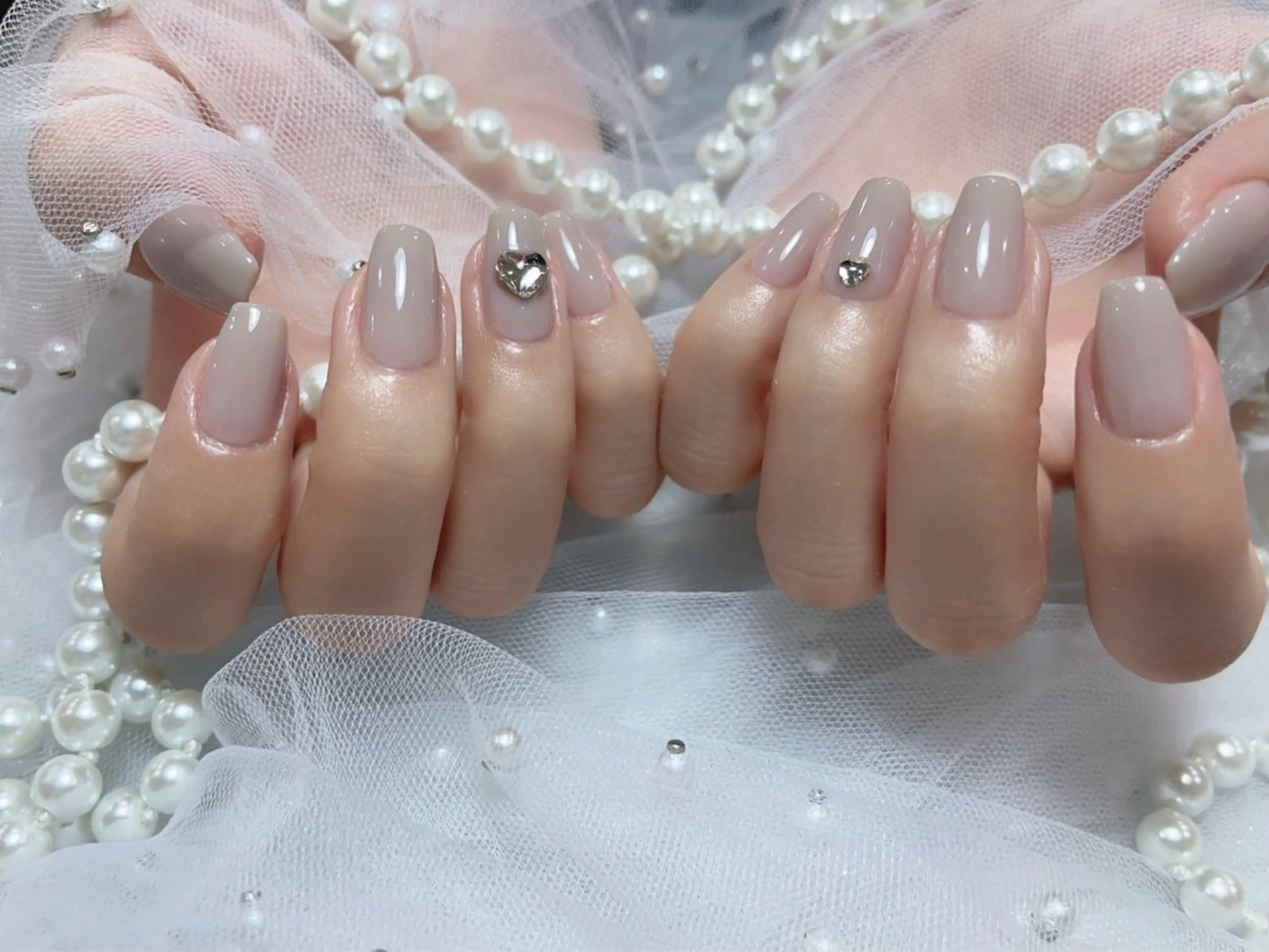 ネイル アートネイル フラッシュネイル フレンチネイル ガラスフレンチ グラデーション M2beauty Renaのネイルデザイン