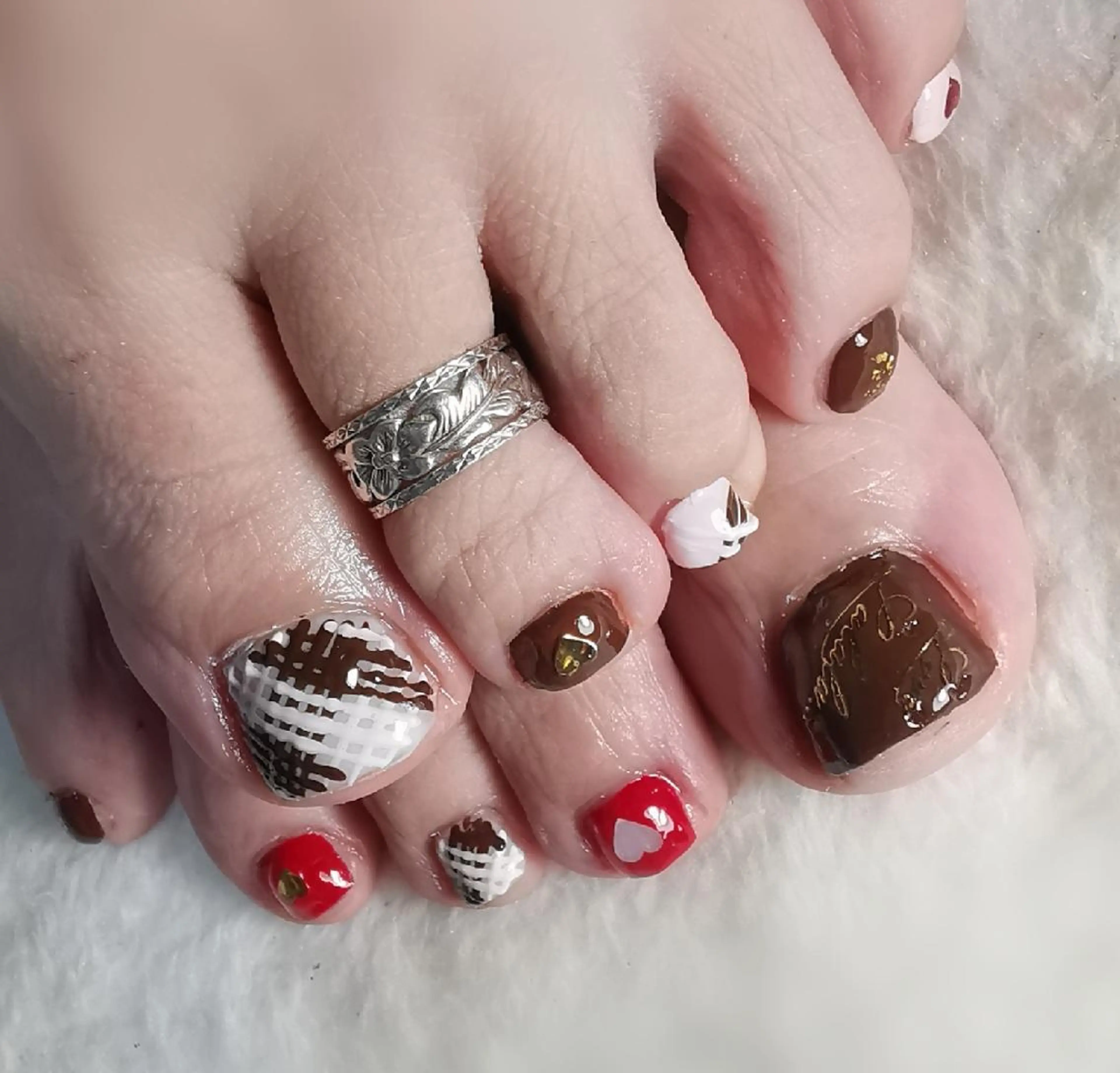 ネイル バレンタイン フットネイル reve あやののネイルデザイン