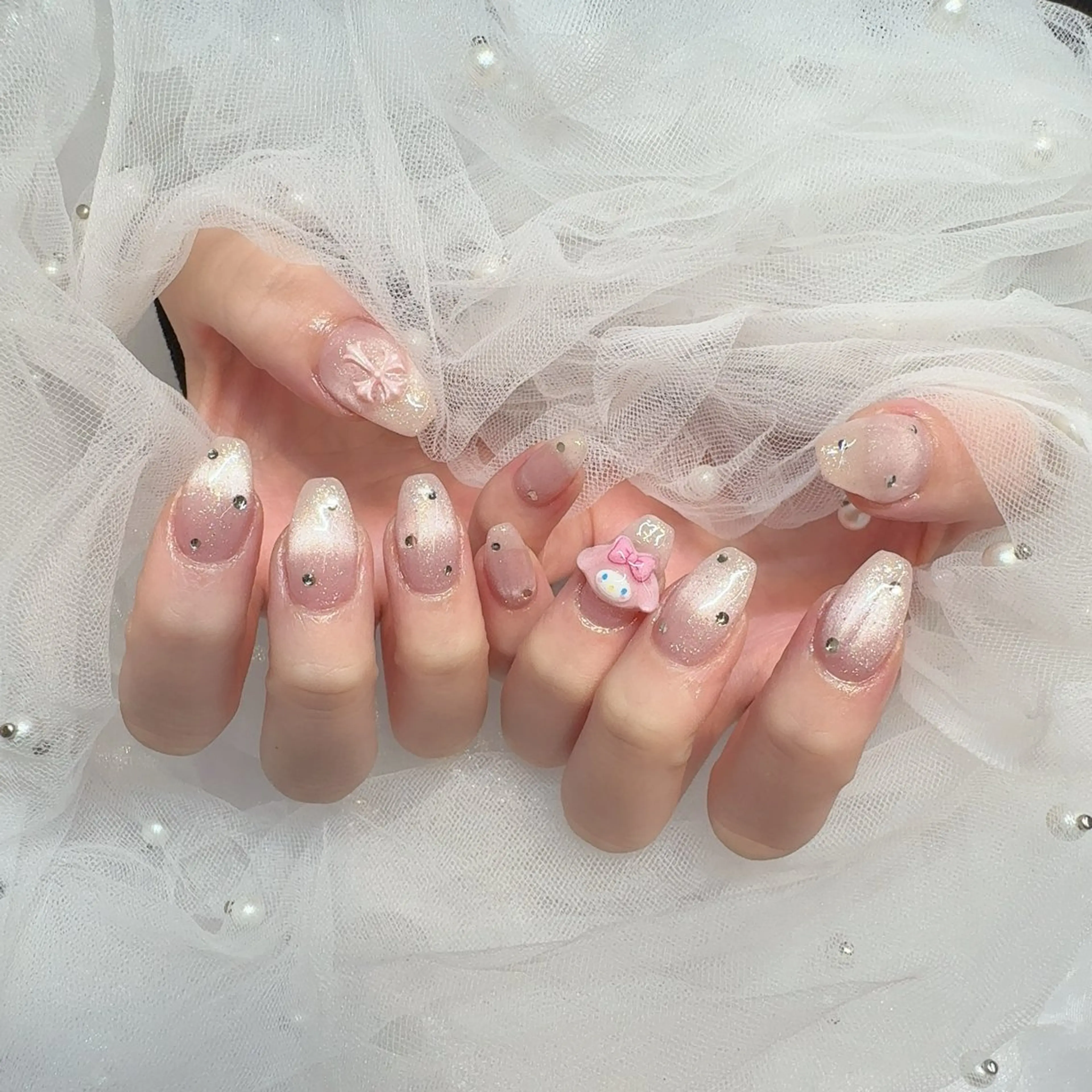 マグネットorミラーワンカラーネイルの写真