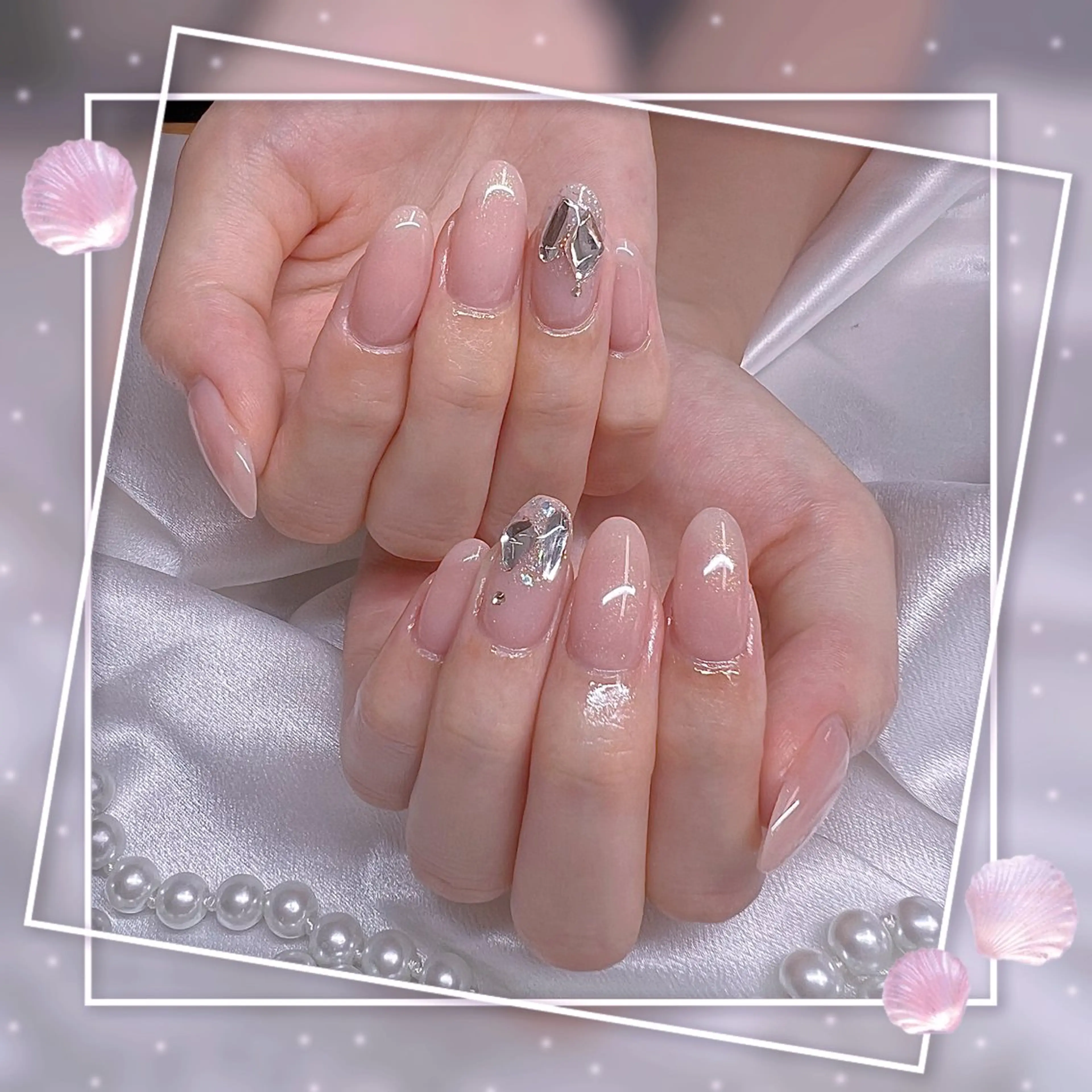 ネイル フレンチネイル グラデーション キラキラネイル 韓国ネイル マグネットネイル Chill Nailsalonのネイルデザイン