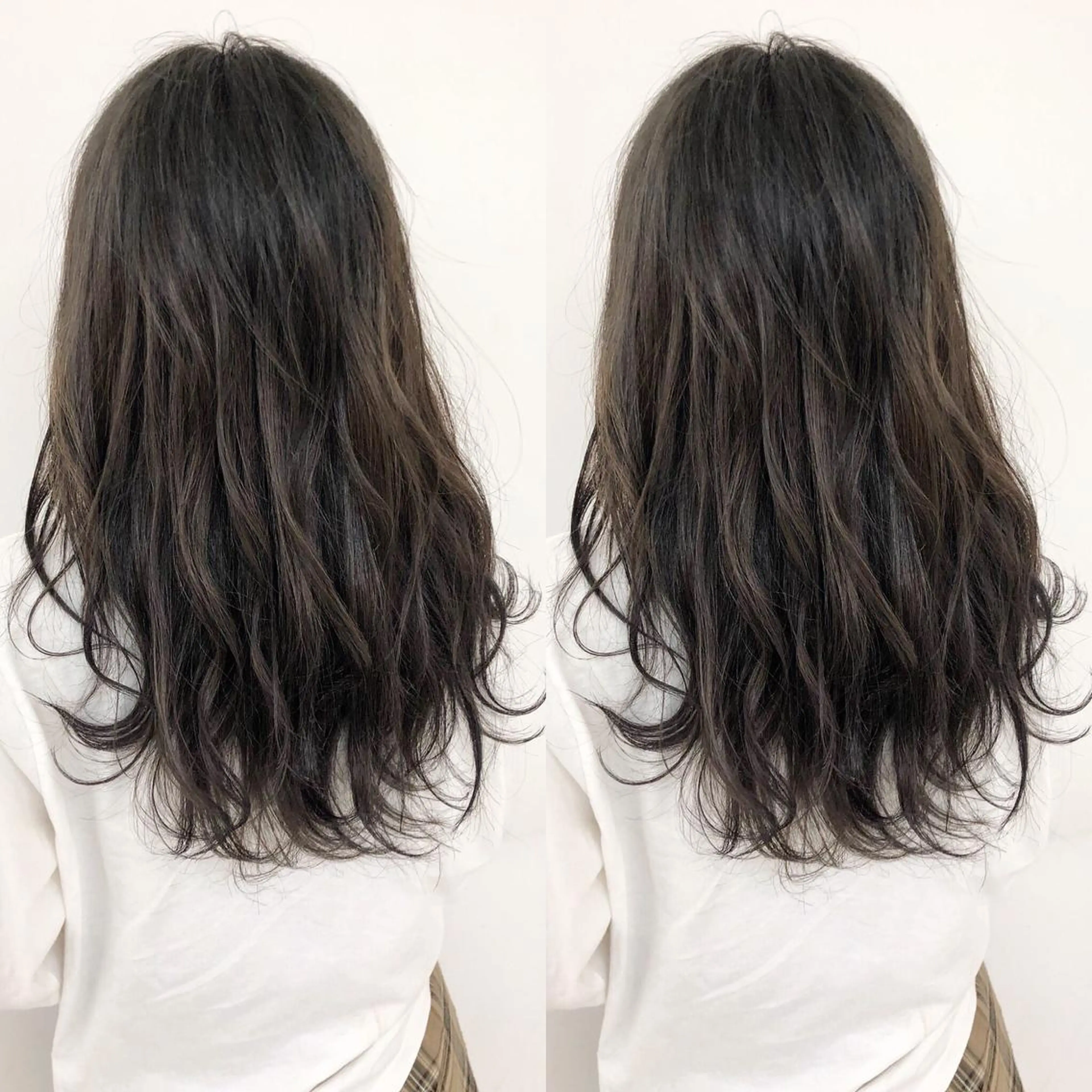 ロング カラー アッシュ ブリーチ グラデーションカラー ハイライトカラー イルミナカラー レイヤー/韓国/ 顔周り/しんやのヘアスタイル