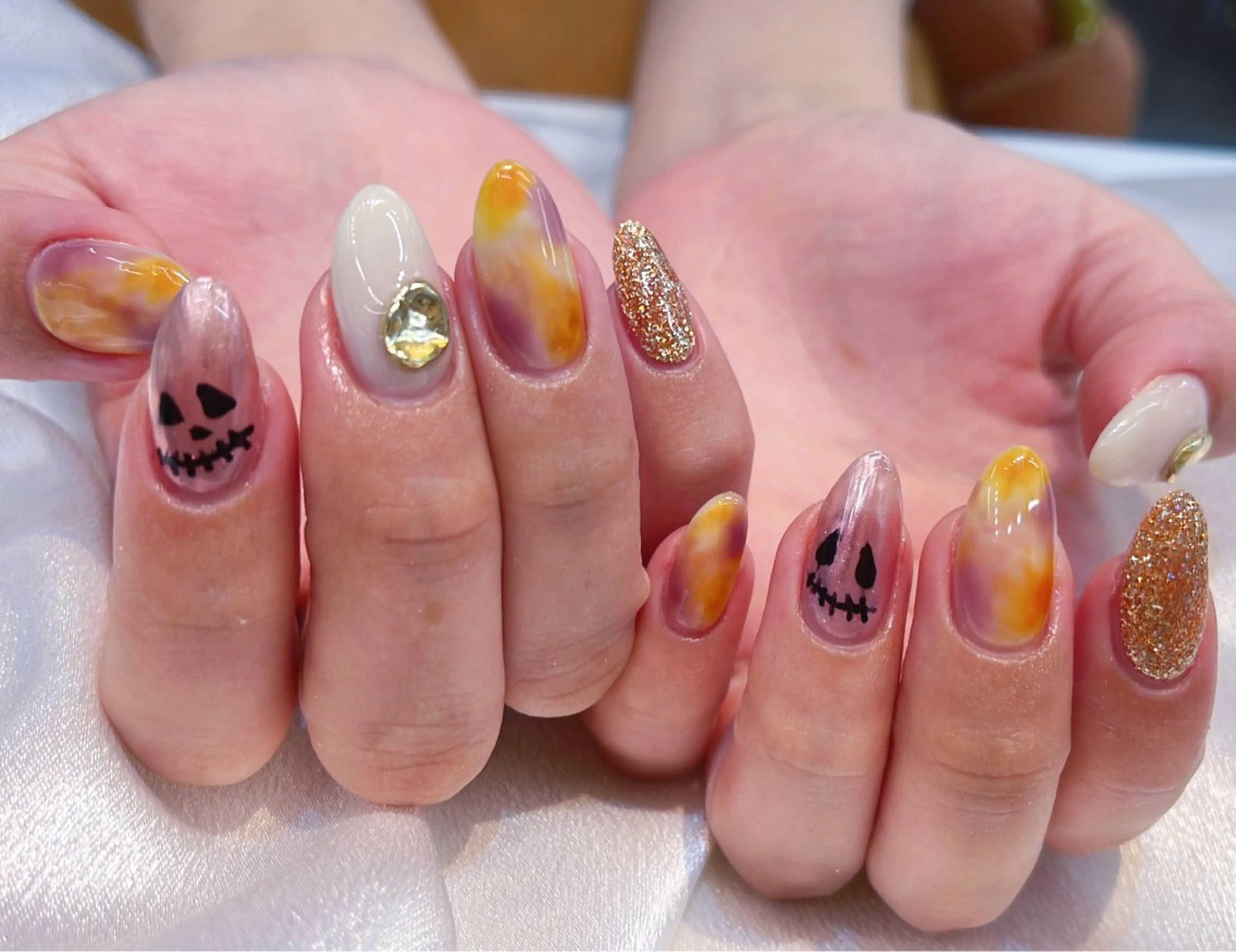 ネイル ハロウィン ハンドネイル ハンドケア ラッキーネイルサロン 西川口東口店のネイルデザイン