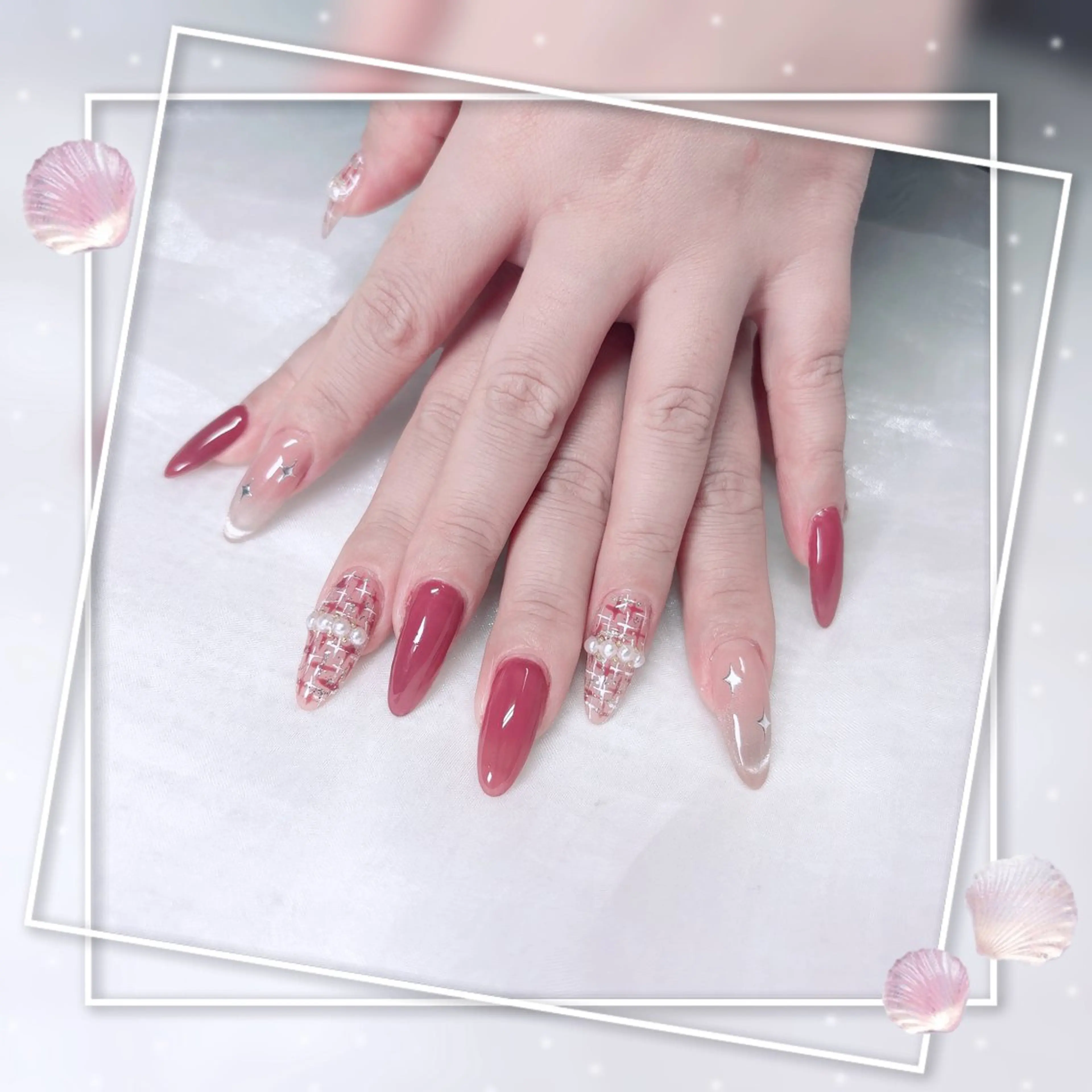 💅チップ長出し持ち込みデザイン(アート6本)の写真