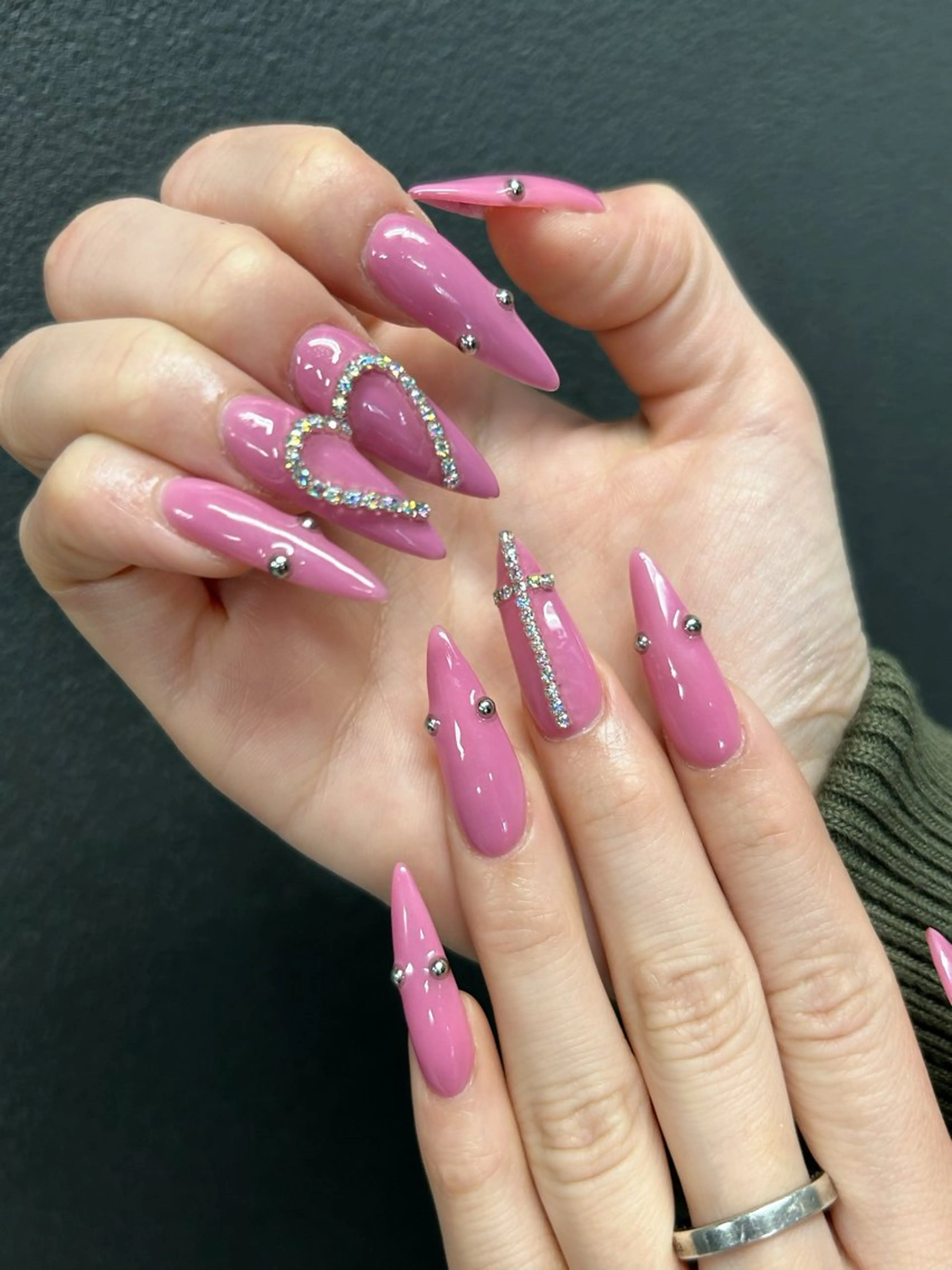 ネイル 韓国ネイル 持ち込み ニュアンスネイル ネイルチップ 冬ネイル RINN ANA.CHUOのネイルデザイン