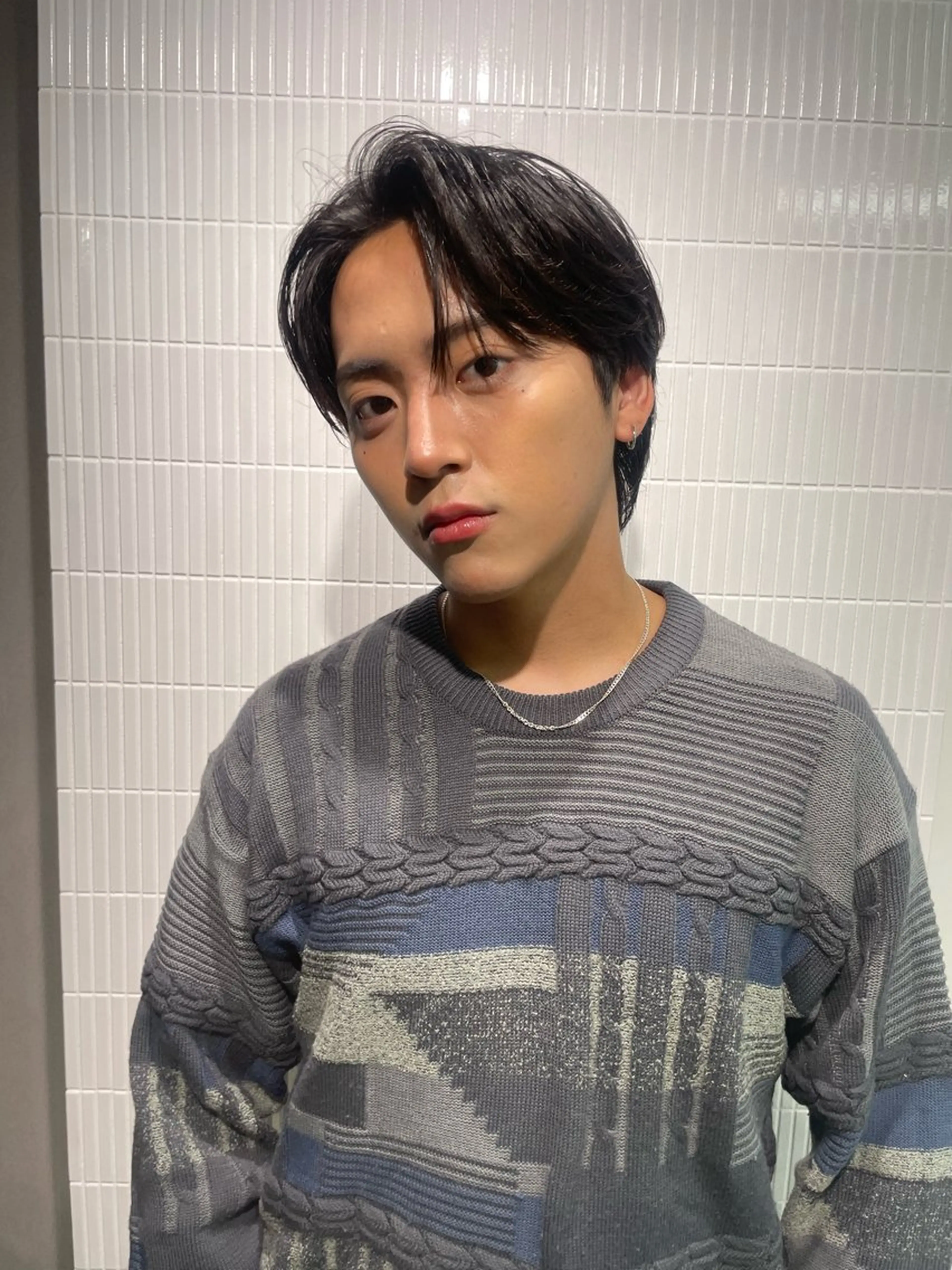 メンズ センターパート 刈り上げ カット パーマ hana ・メンズ特化のヘアスタイル