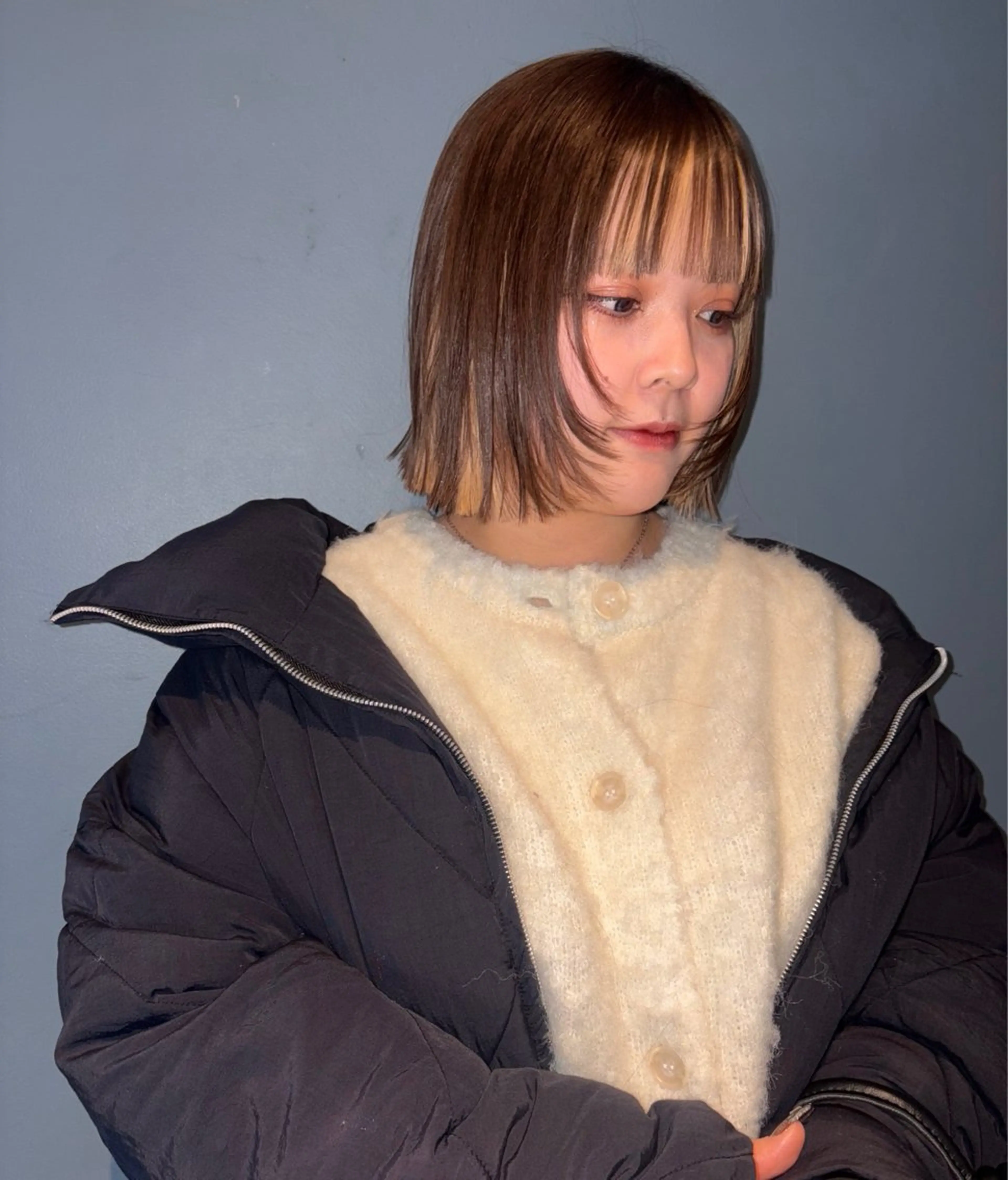 ショート カット ヘアカラー ボブ× フェイスレイヤー🩰のヘアスタイル