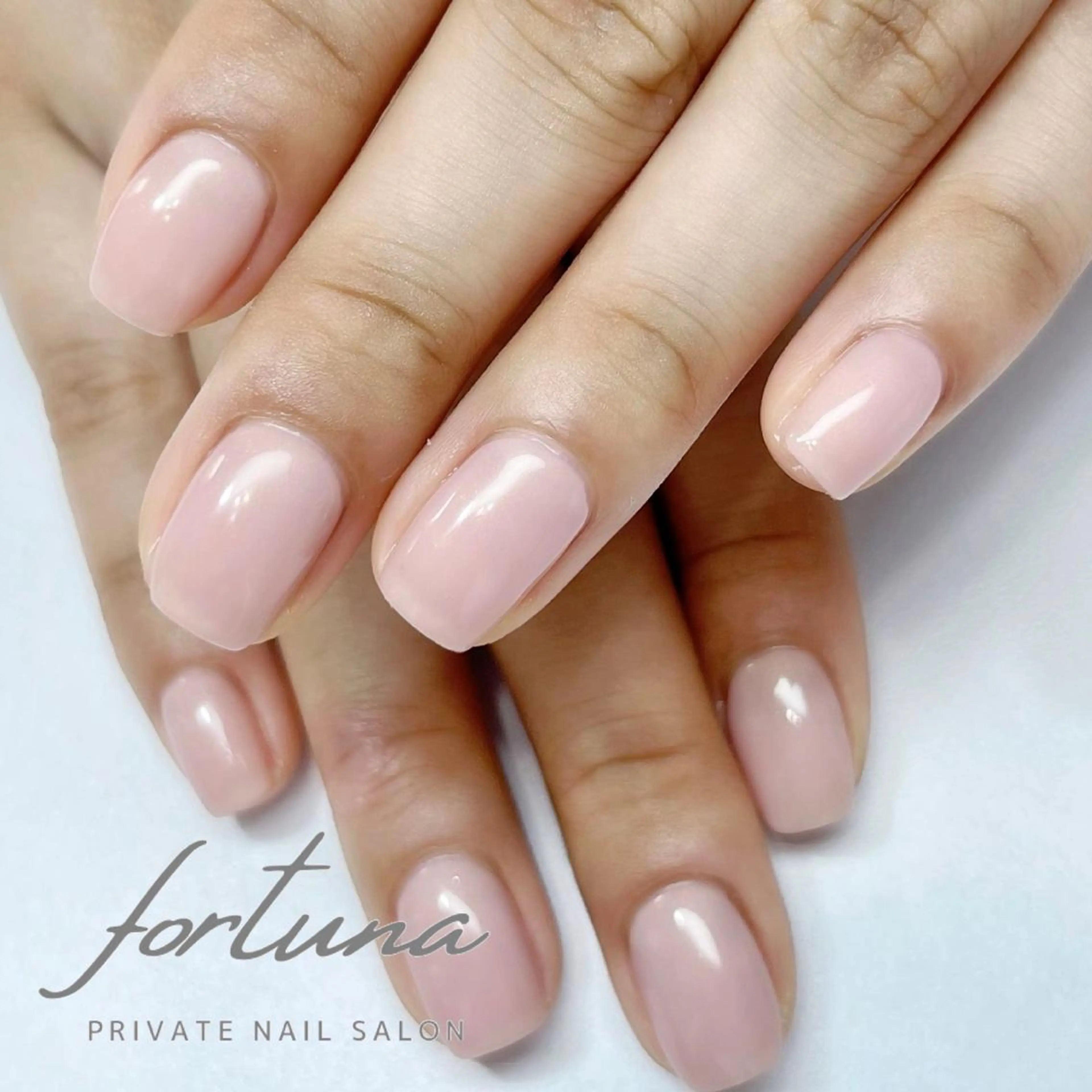 ネイル ワンカラーネイル ピンク ピンクベージュ fortuna 武藤裕美のネイルデザイン