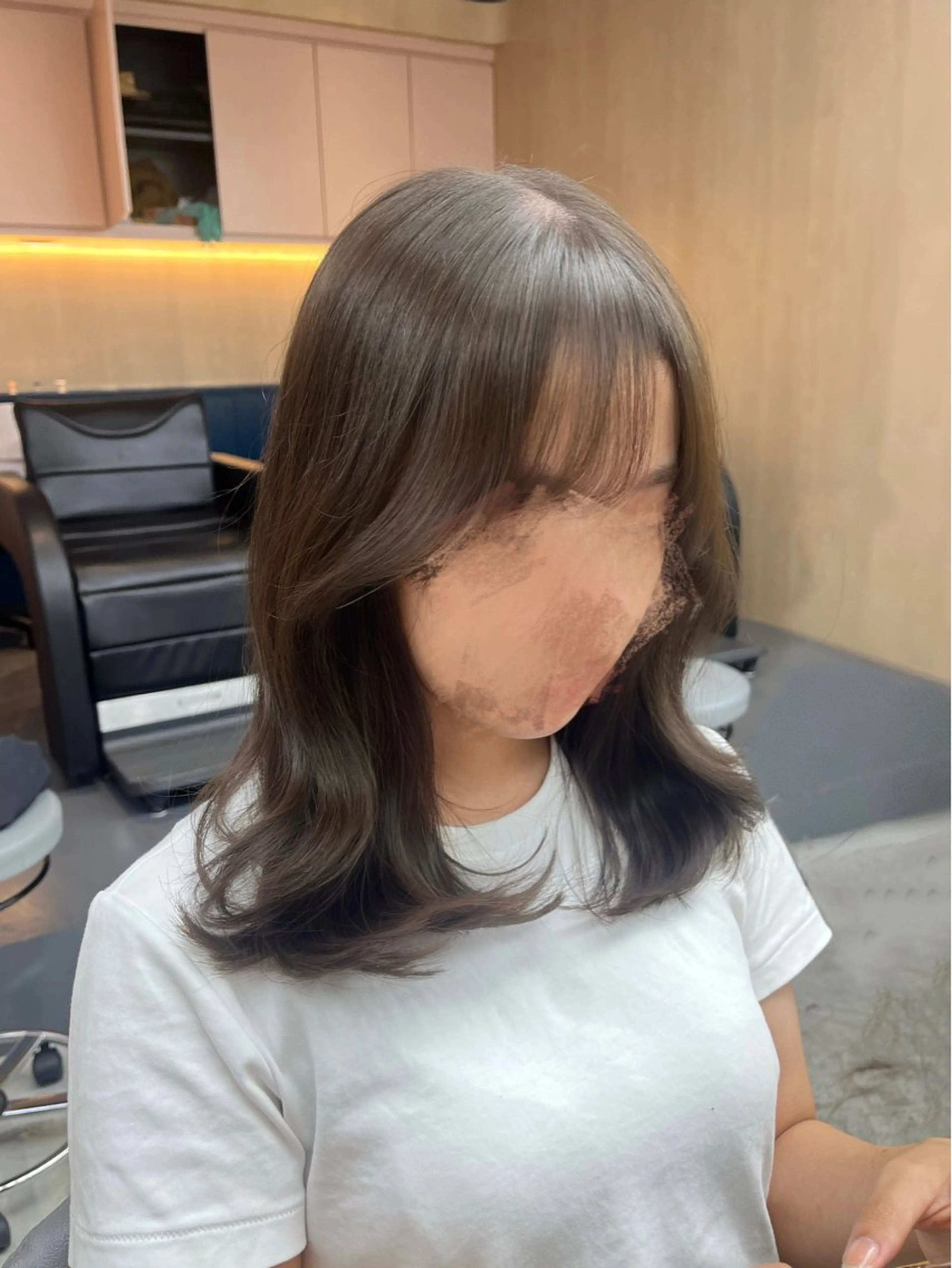 ミディアム カラー 透明感カラー オリーブカラー ayaka♡ 柔らかカラーのヘアスタイル