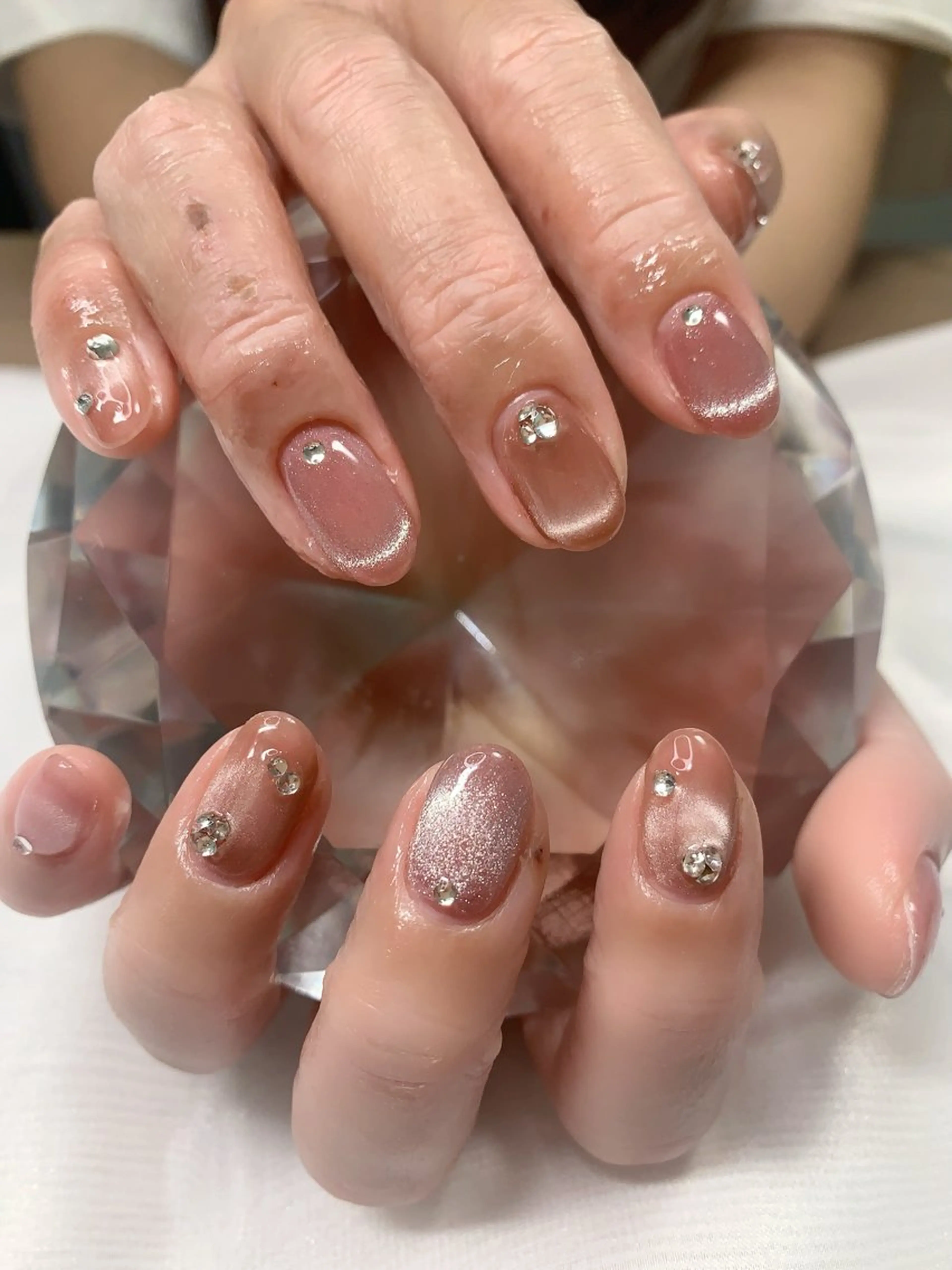 ネイル フレンチネイル マグネットネイル マグネットフレンチ オフィスネイル Cute Tips nailのネイルデザイン