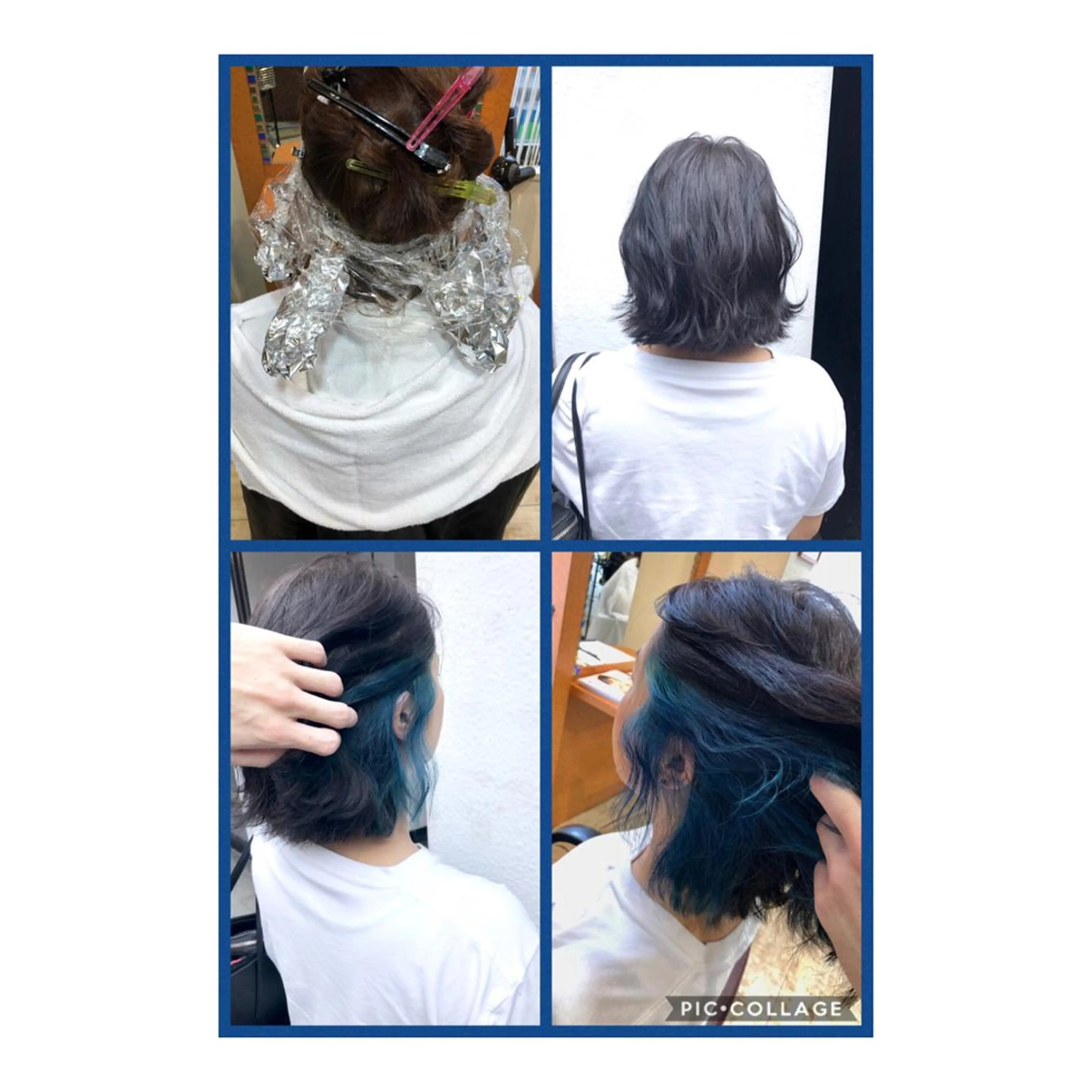 ミディアム カラー アッシュ ブルーカラー ダークアッシュ インナーカラー 100%髪質改善特化 TRUNSのヘアスタイル