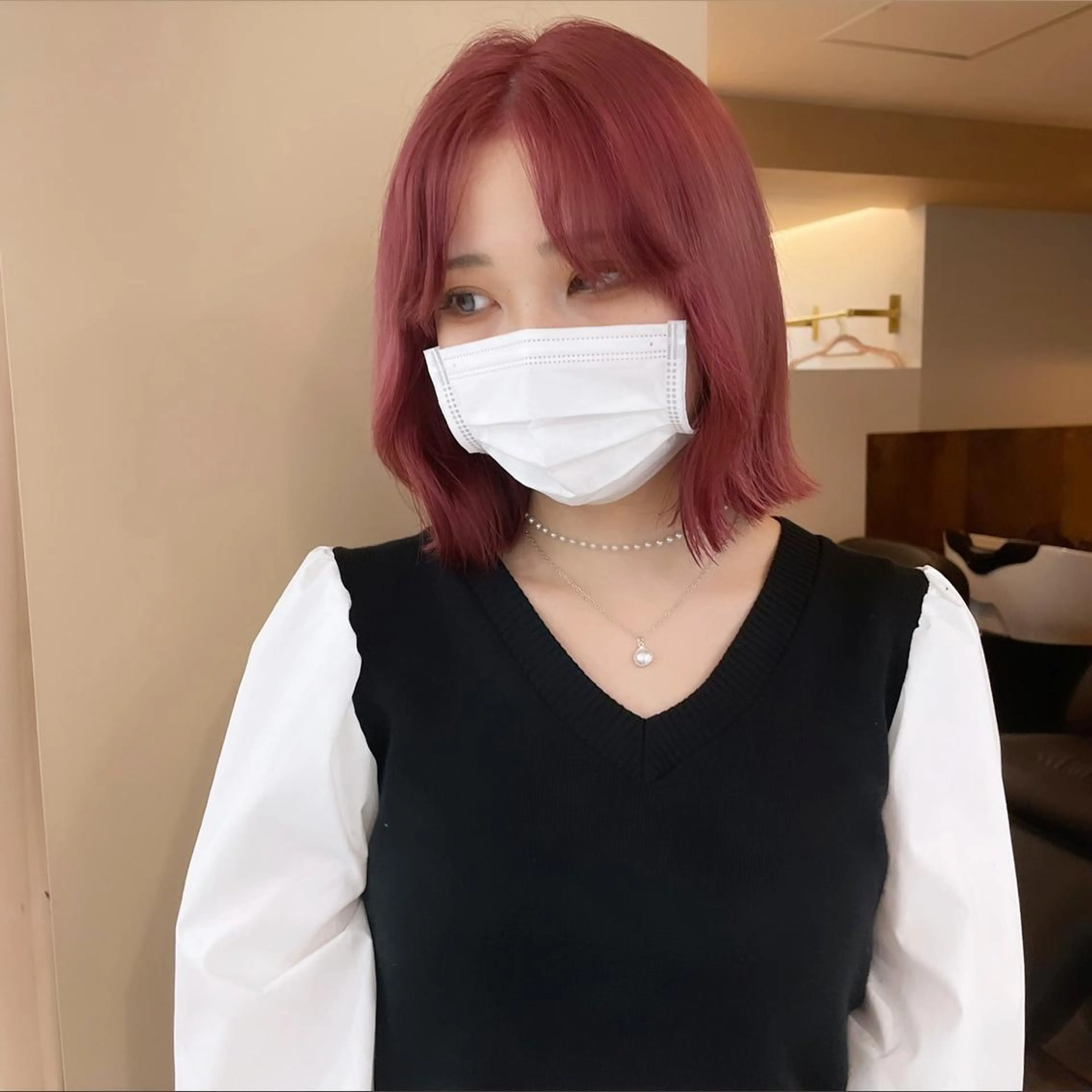 ショート rina／ベージュ ワンホン/韓国ヘアのヘアスタイル