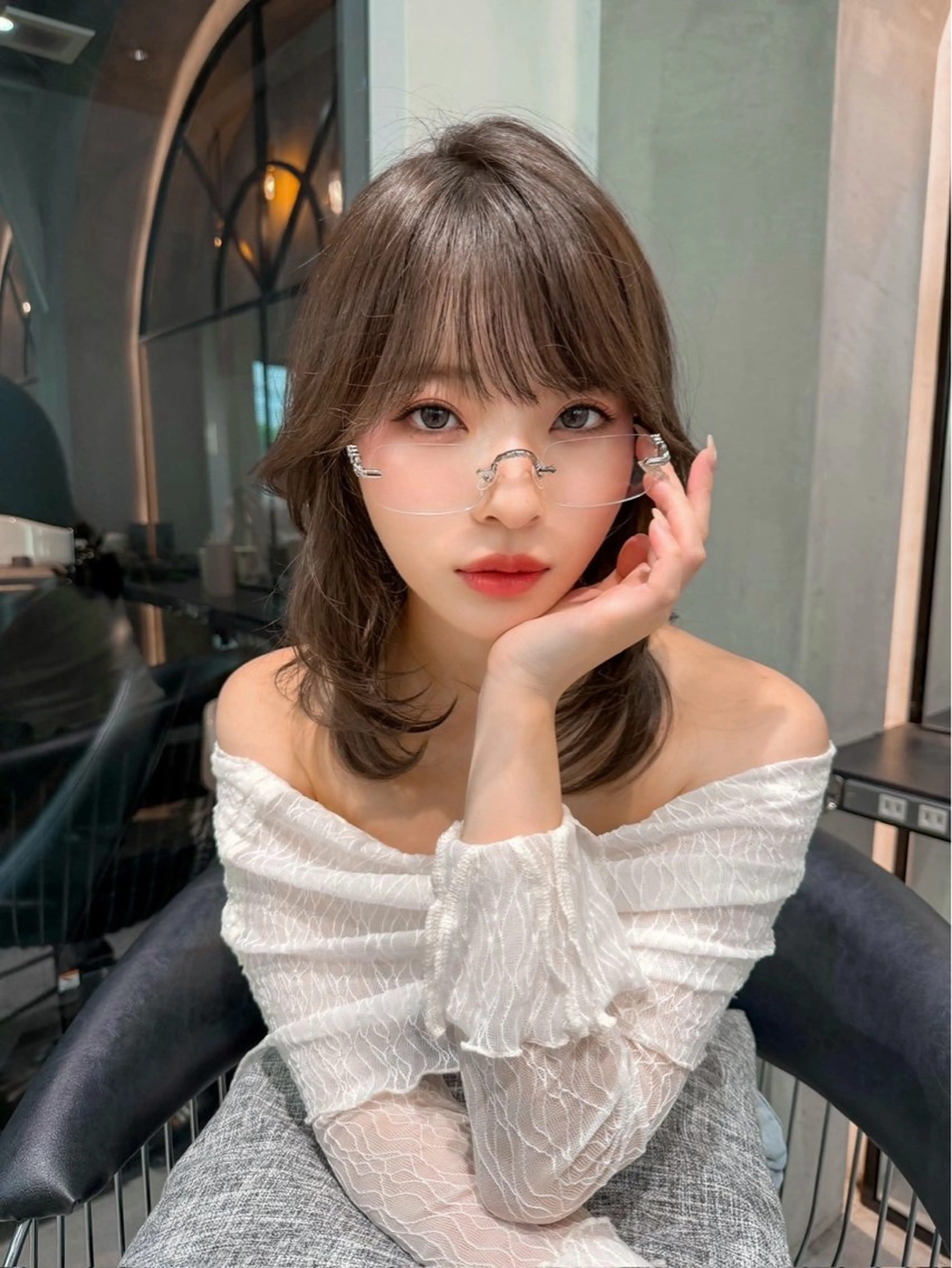 ミディアム 韓国風ヘア レイヤーカット 小顔カット カット ヘアカラー トリートメント ヘッドスパ taiga ショート /レイヤー/矯正🌈のヘアスタイル