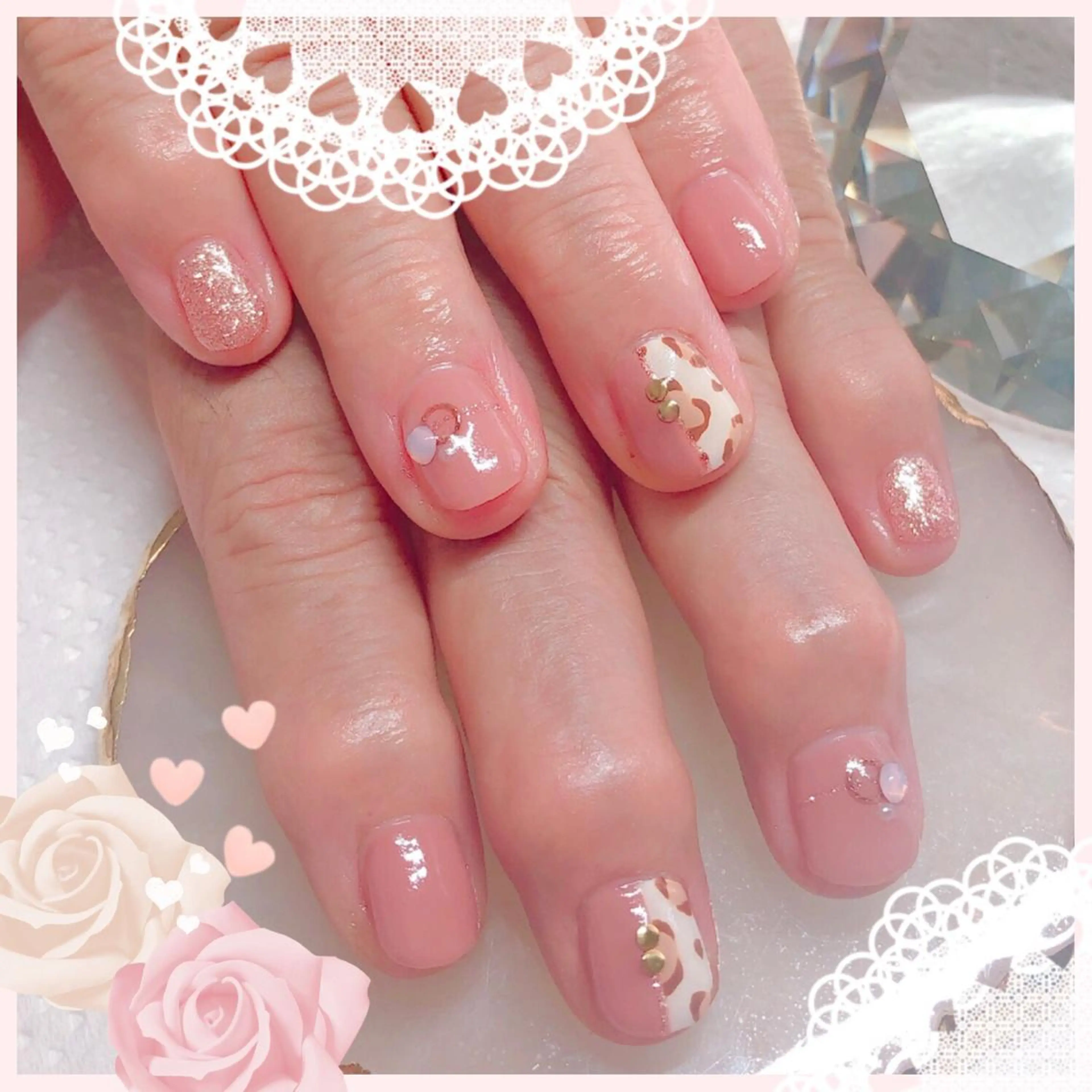 ネイル アニマル柄 CROWN プライベートサロンのネイルデザイン