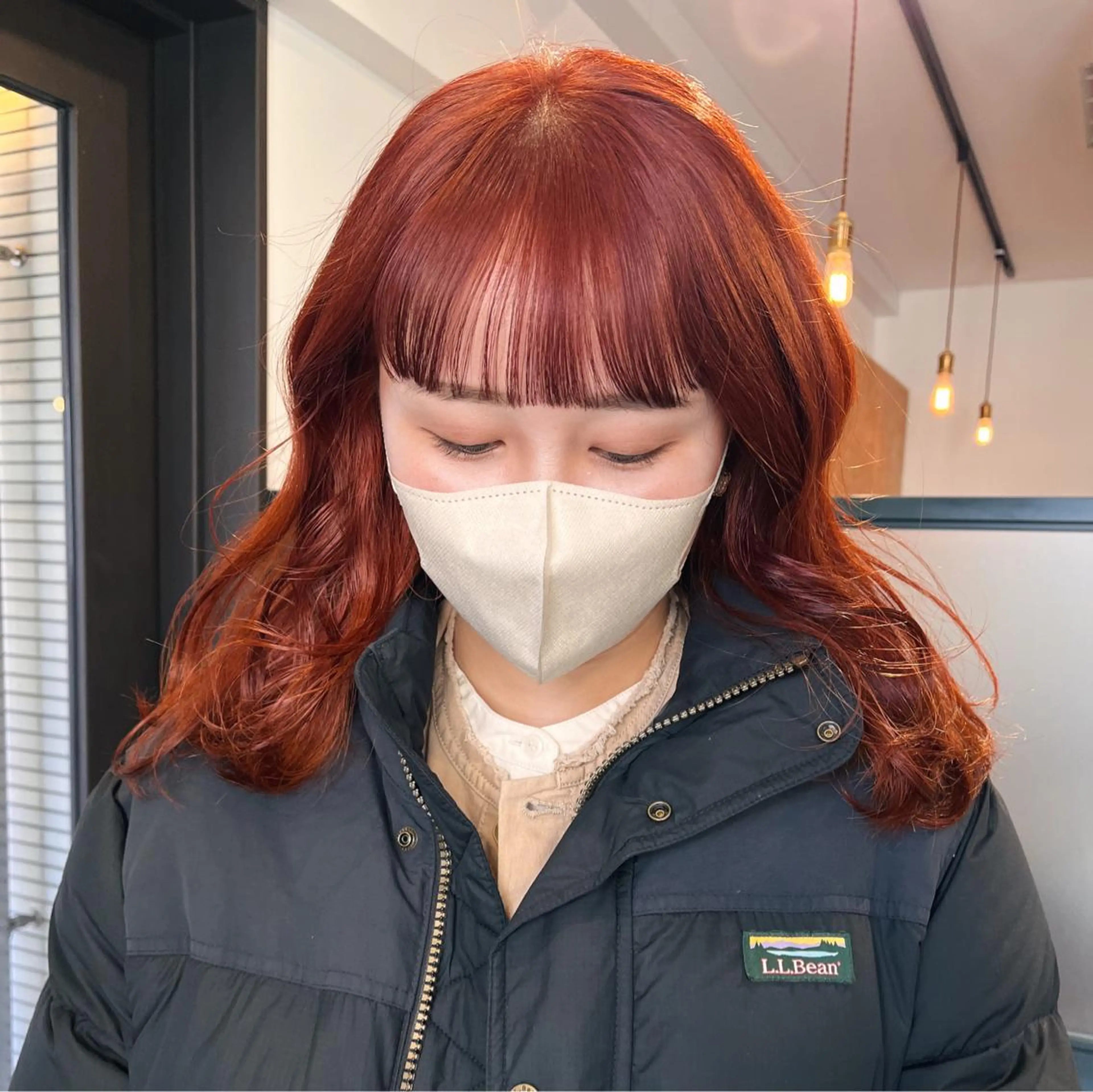 セミロング カラー ブリーチ オレンジ 暖色/パーマ 🌼クニトウメイのヘアスタイル