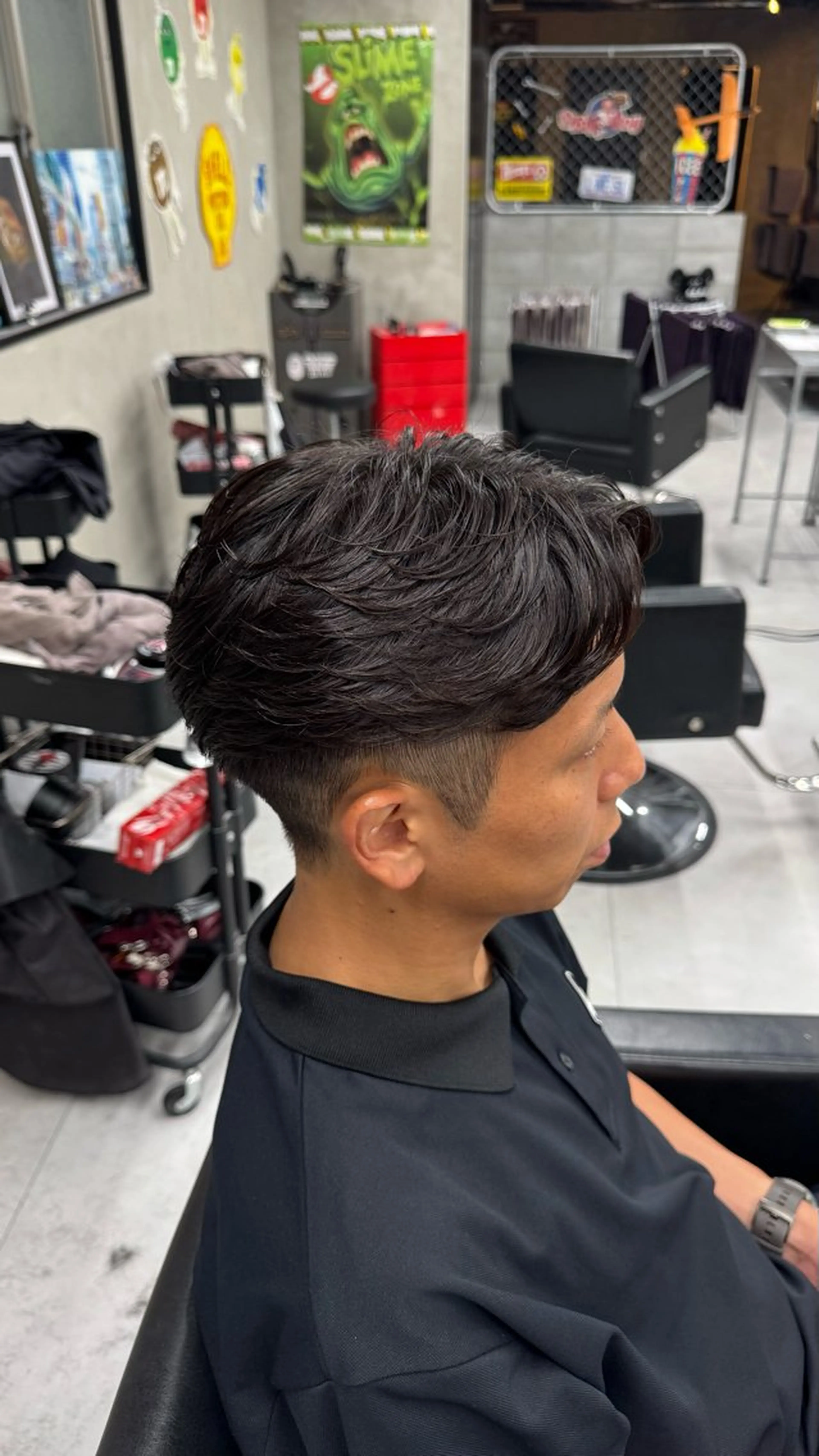 ショート パーマ メンズ フェザーパーマ メンズパーマ Buzzy 大畠　慎三郎のヘアスタイル