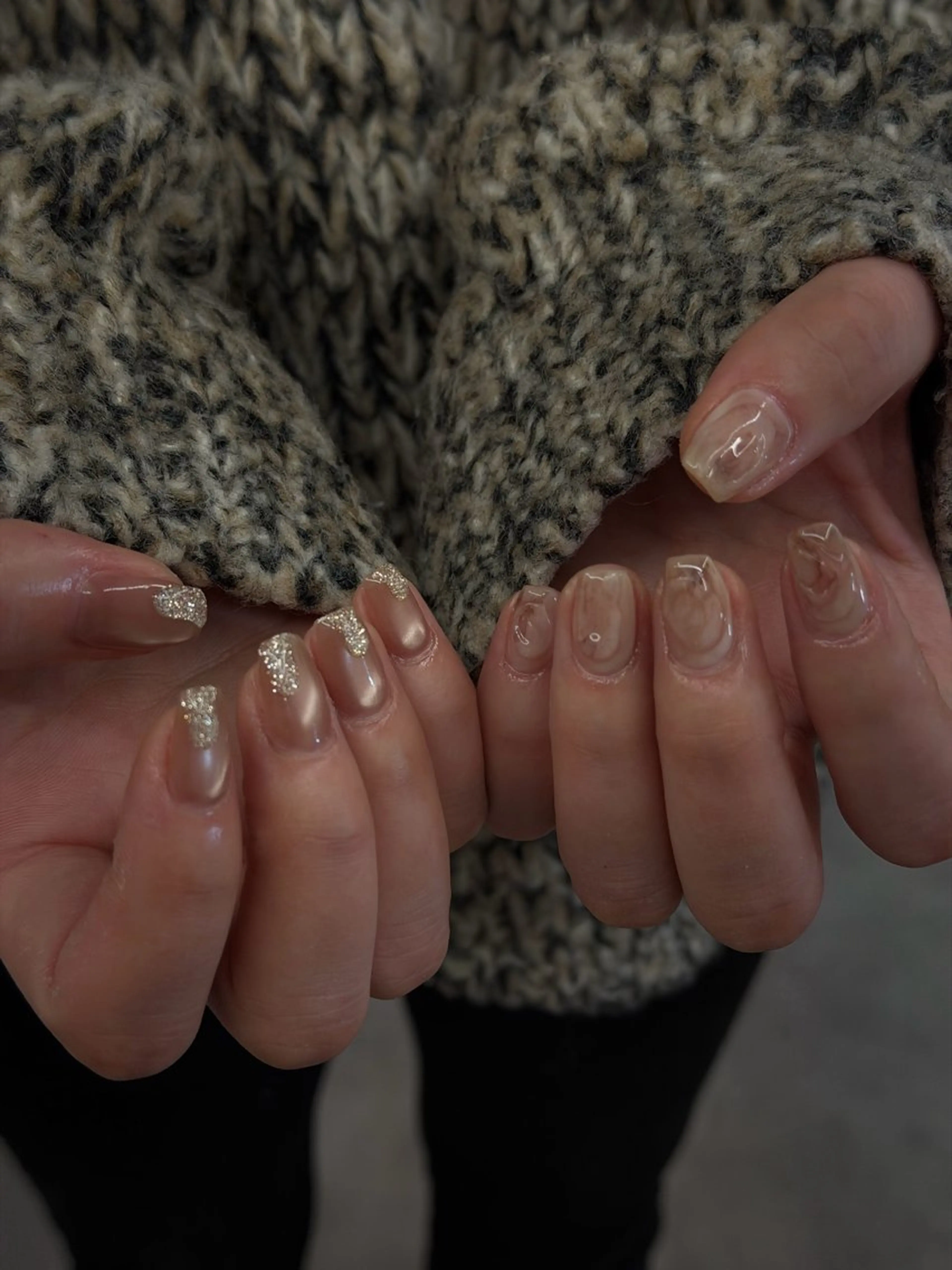 ネイル フラッシュネイル ジェルネイル キラキラネイル マグネットネイル ニュアンスネイル ハンドネイル ハンドケア Bana_ Nailのネイルデザイン