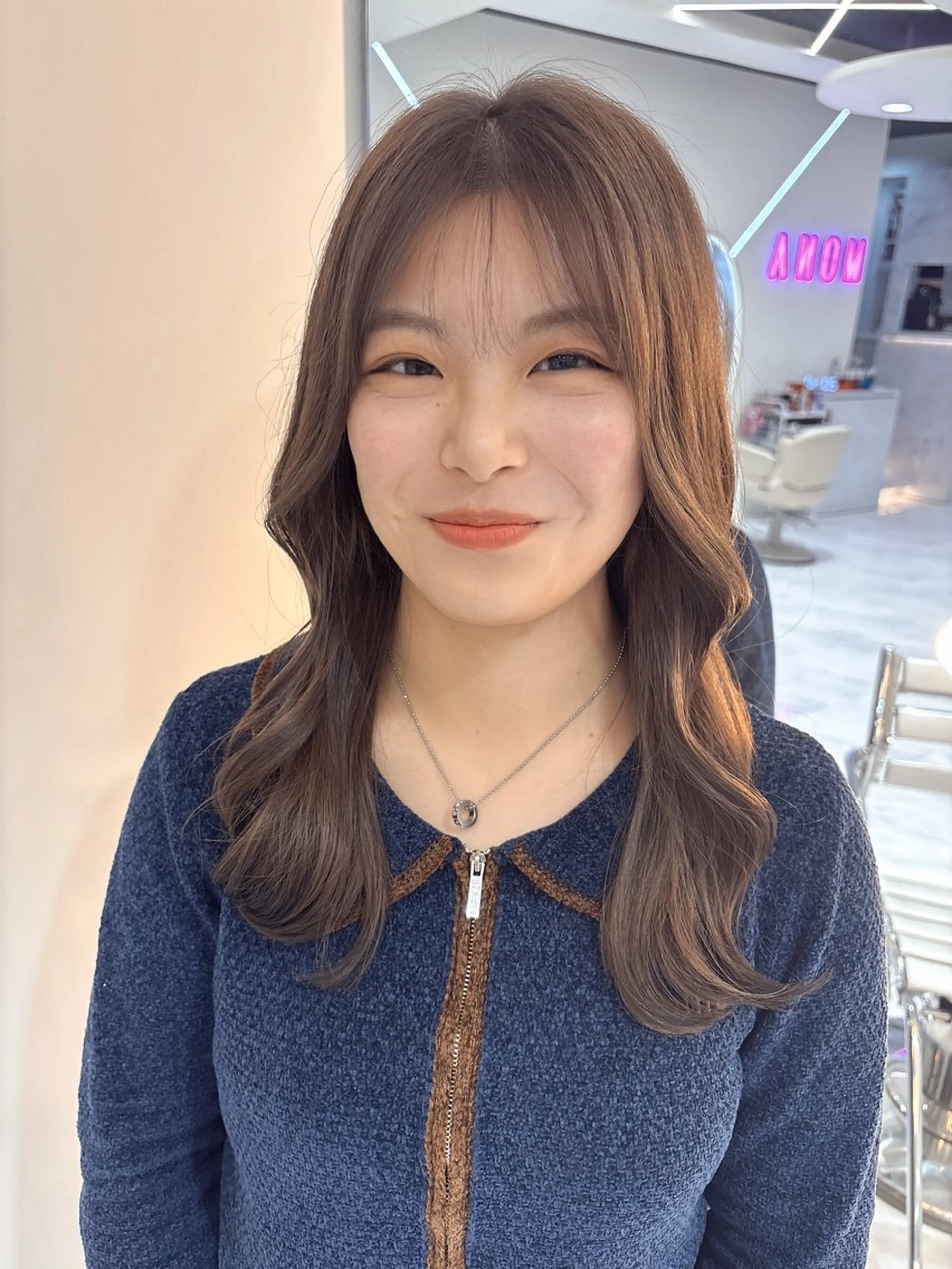 セミロング カラー グレージュ カット ヘアカラー SAYAKA 🍒／ボブ／暖色のヘアスタイル