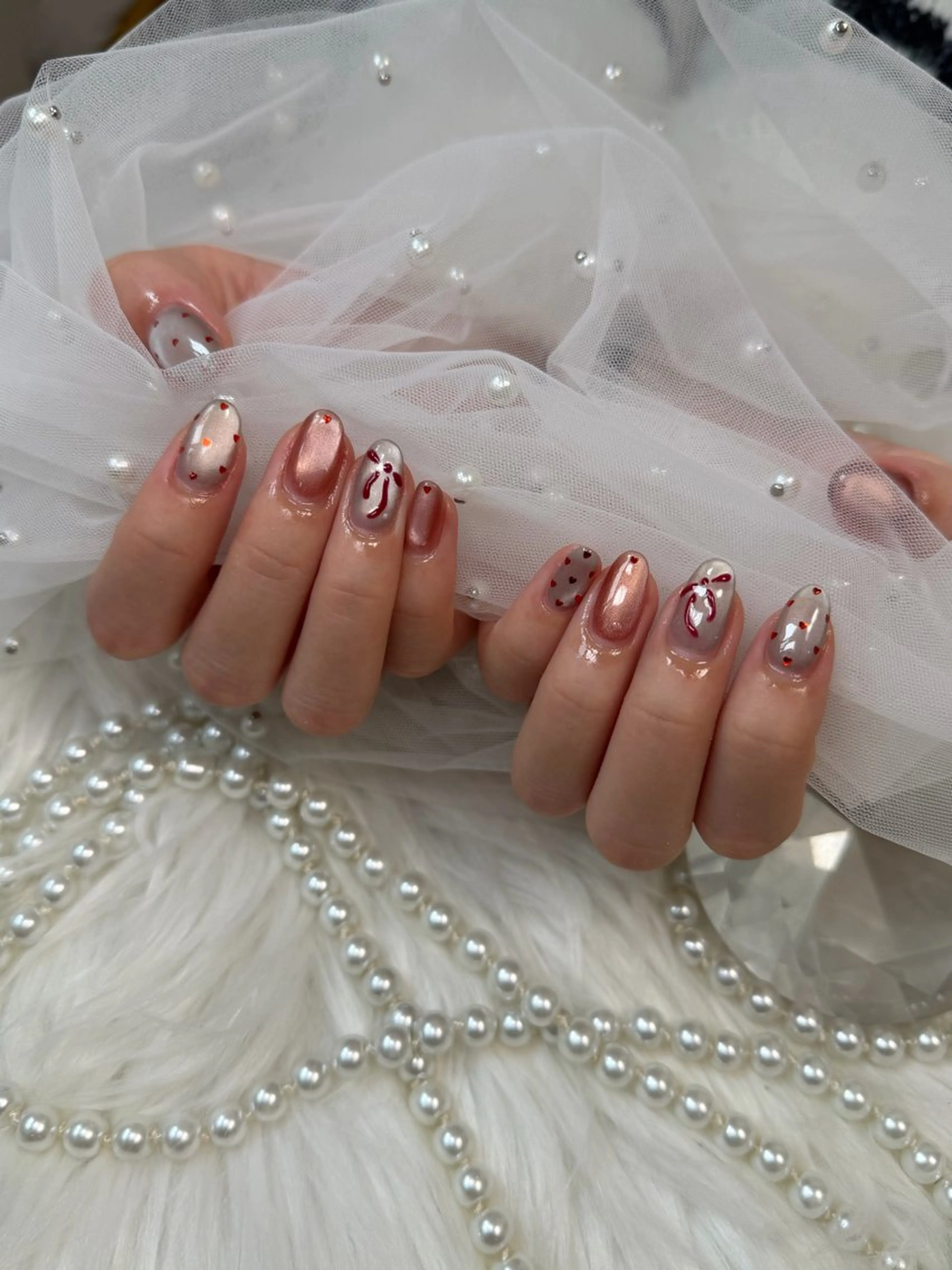 ネイル バレンタイン ハンドネイル nailsalon Refletのネイルデザイン