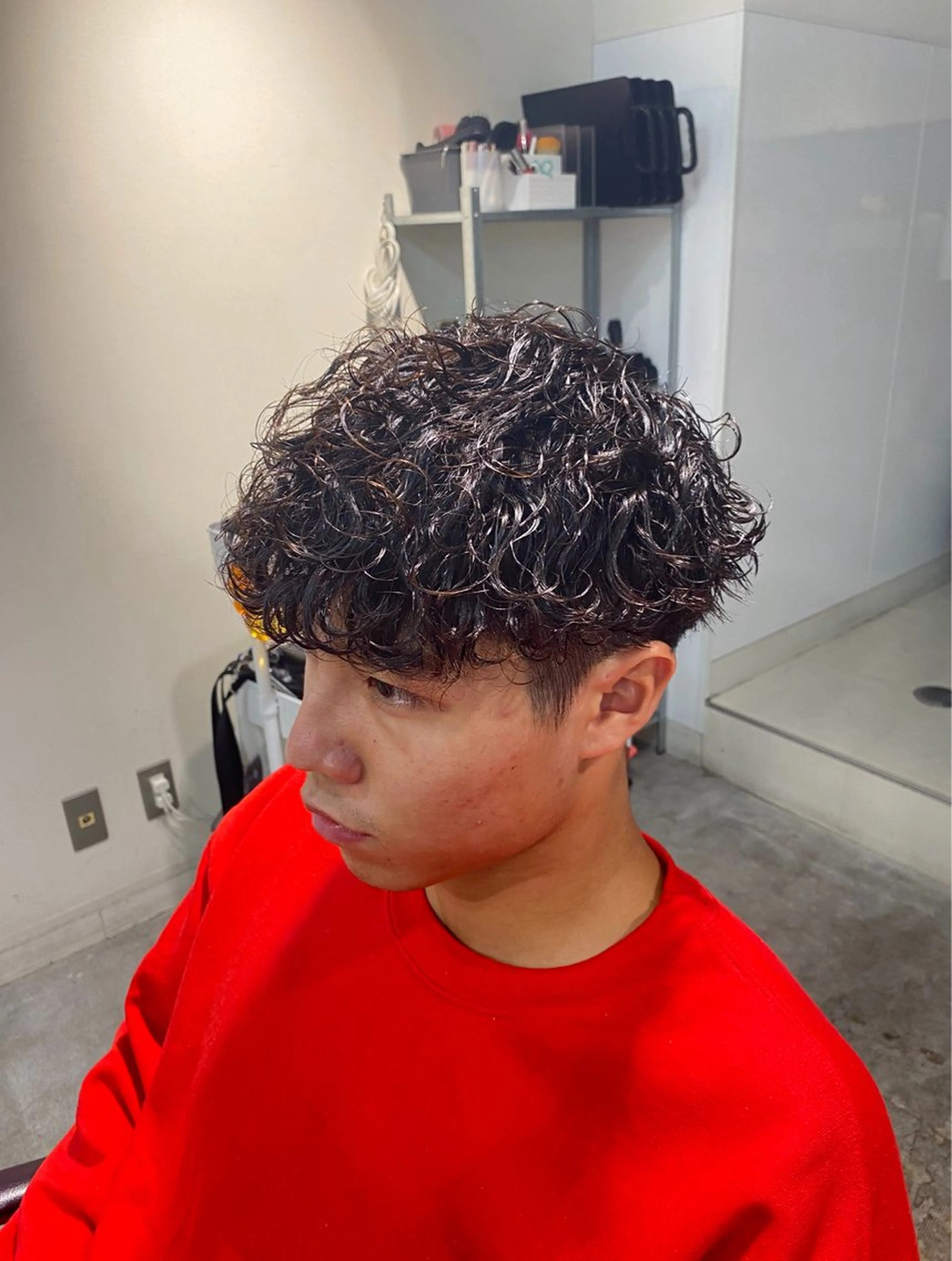 ショート パーマ メンズ パーマ特化/フェザー パーマシャドウ/真生のヘアスタイル