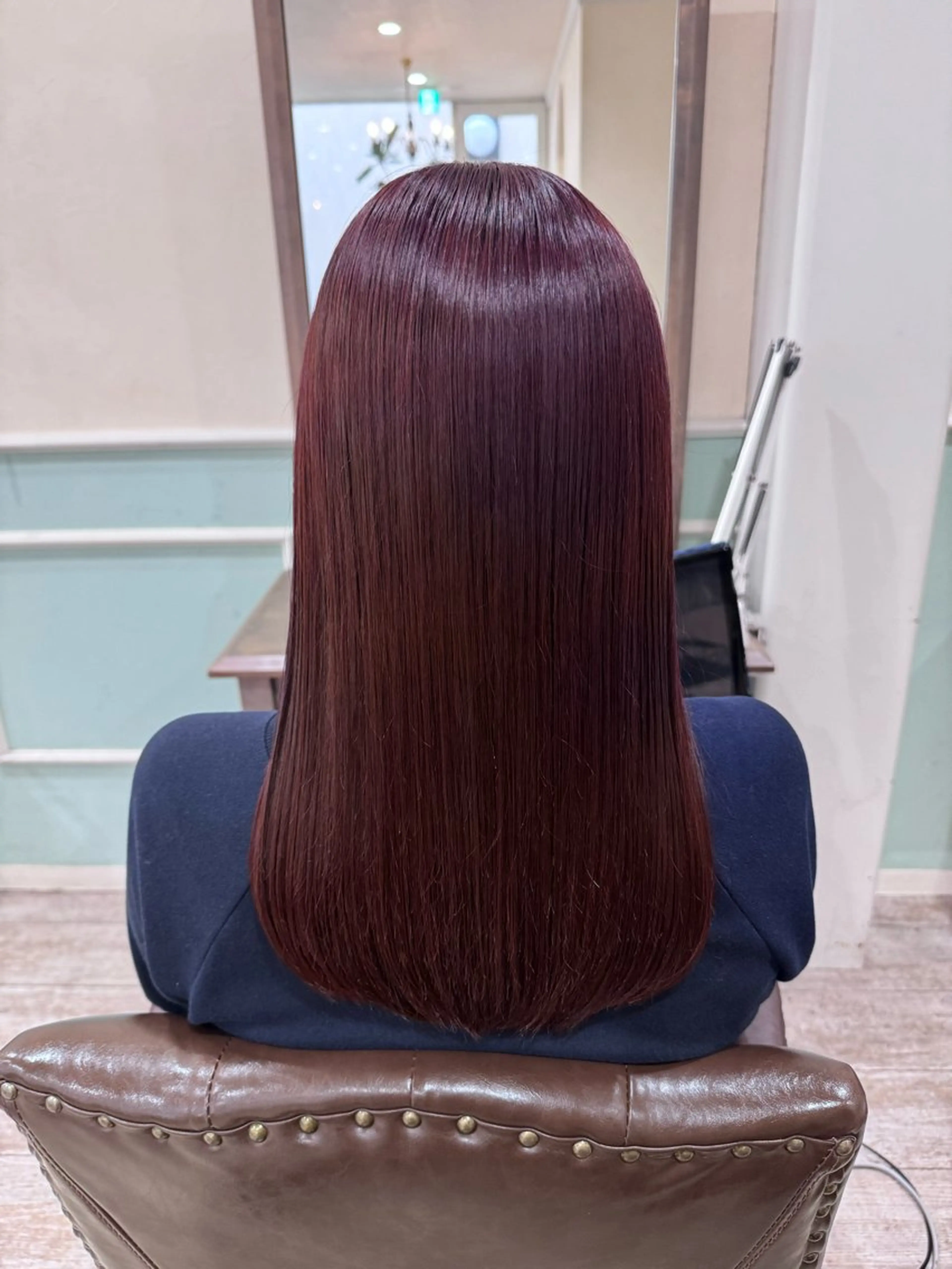 ロング カラー ボルドーカラー レッドカラー 髪質改善 レイヤーカット ロング カット ヘアカラー トリートメント 新越谷noble店長 松本拓也▶◀*.のヘアスタイル
