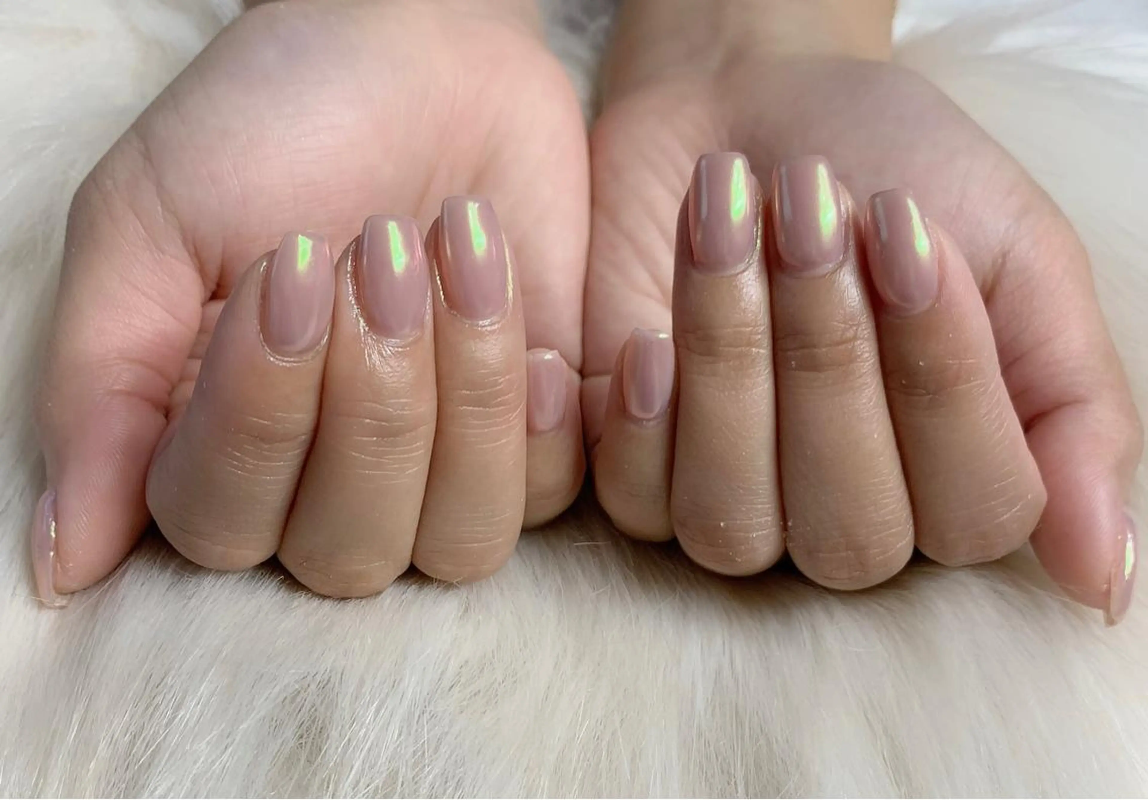 ネイル オーロラネイル 韓国ネイル ワンカラーネイル Nail Salon Momoのネイルデザイン