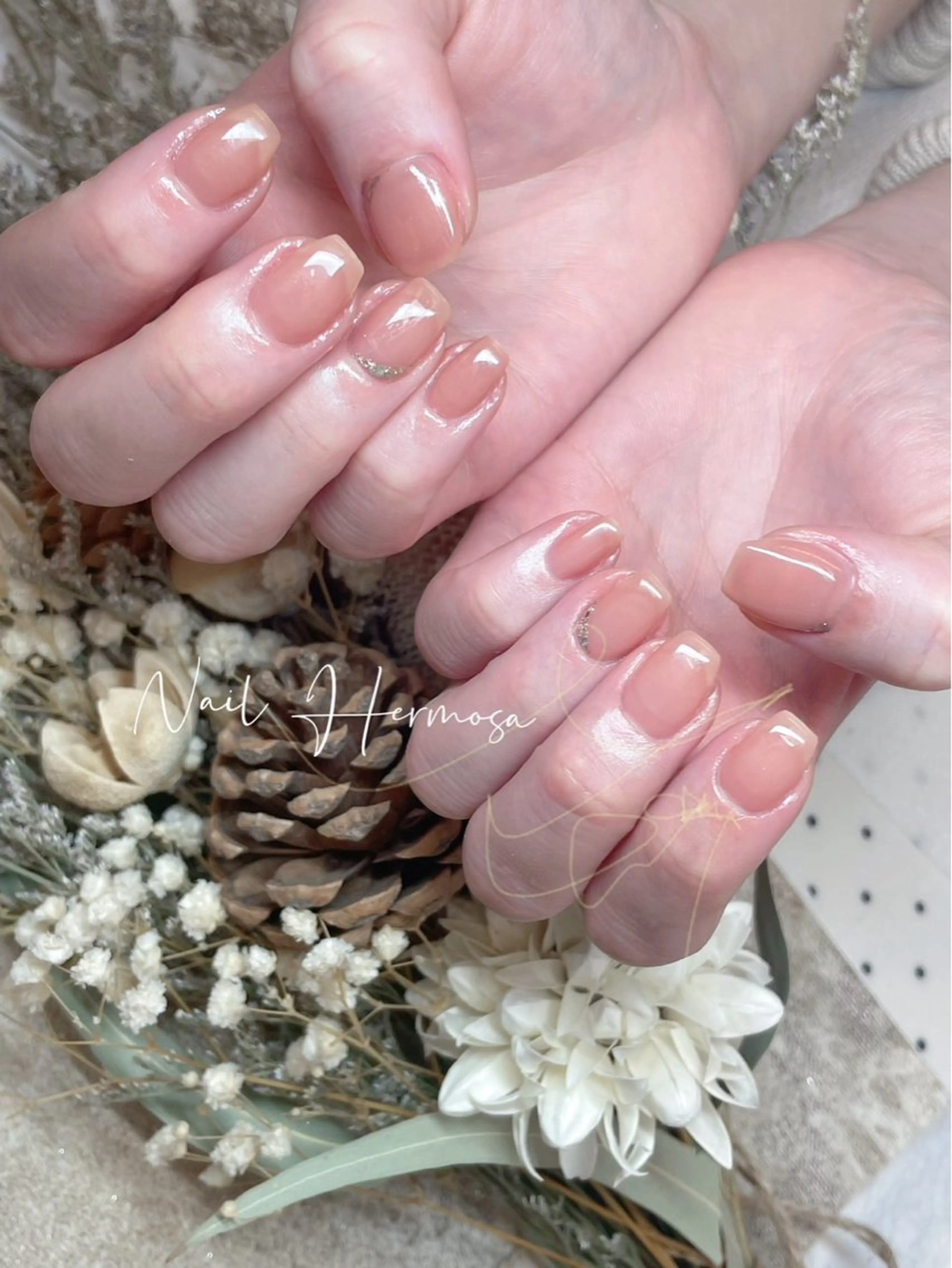 ネイル 長さ出し フラッシュネイル フットネイル ジェルネイル マグネットネイル ハンドネイル エルモサ YURIKAのネイルデザイン