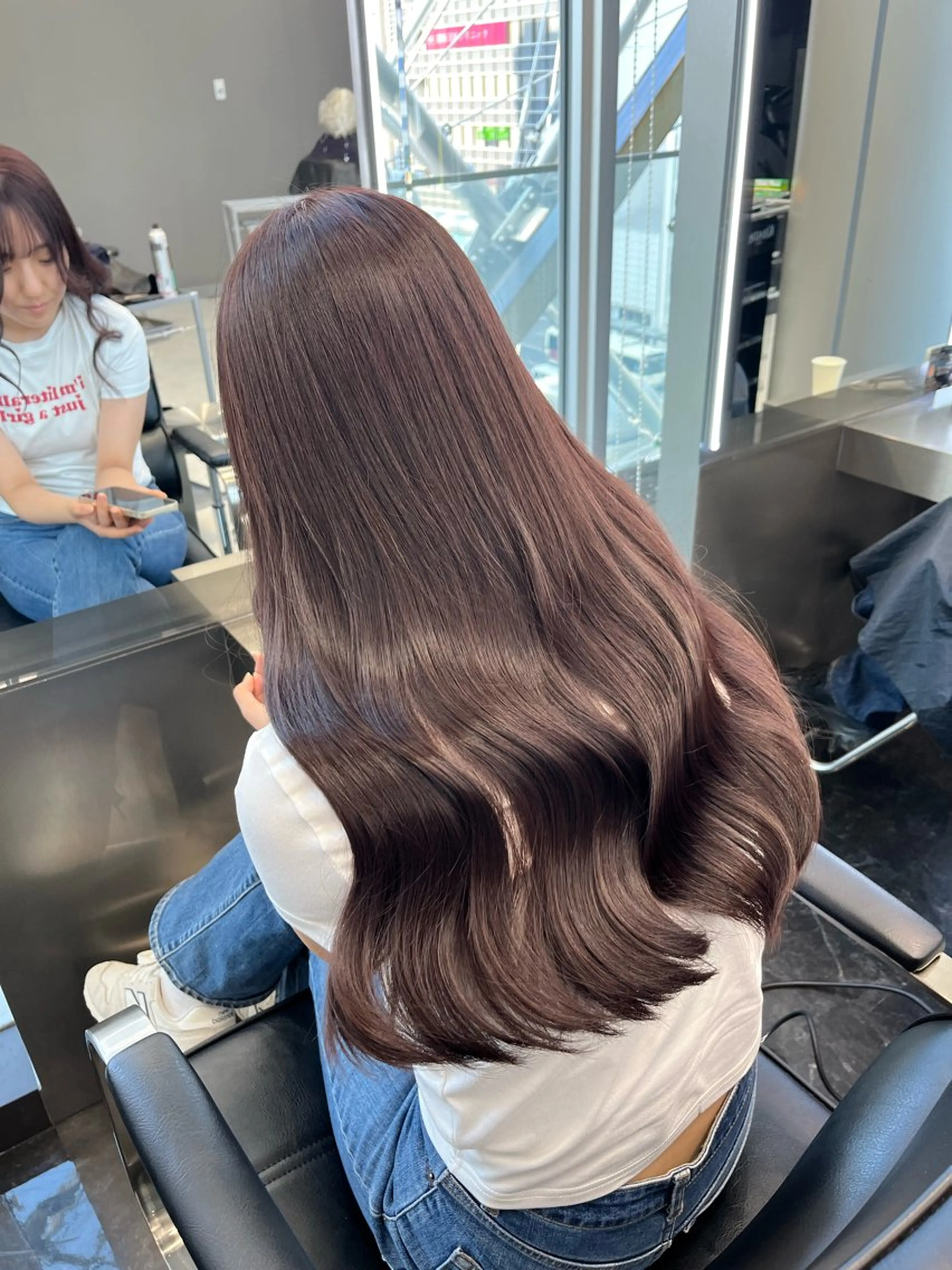 セミロング カラー ブリーチ ブラウンカラー 透明感カラー ブリーチなしカラー ピンクカラー ヘアカラー トリートメント ヘアセット 韓国ヘア🖤/透明感 shihoのヘアスタイル