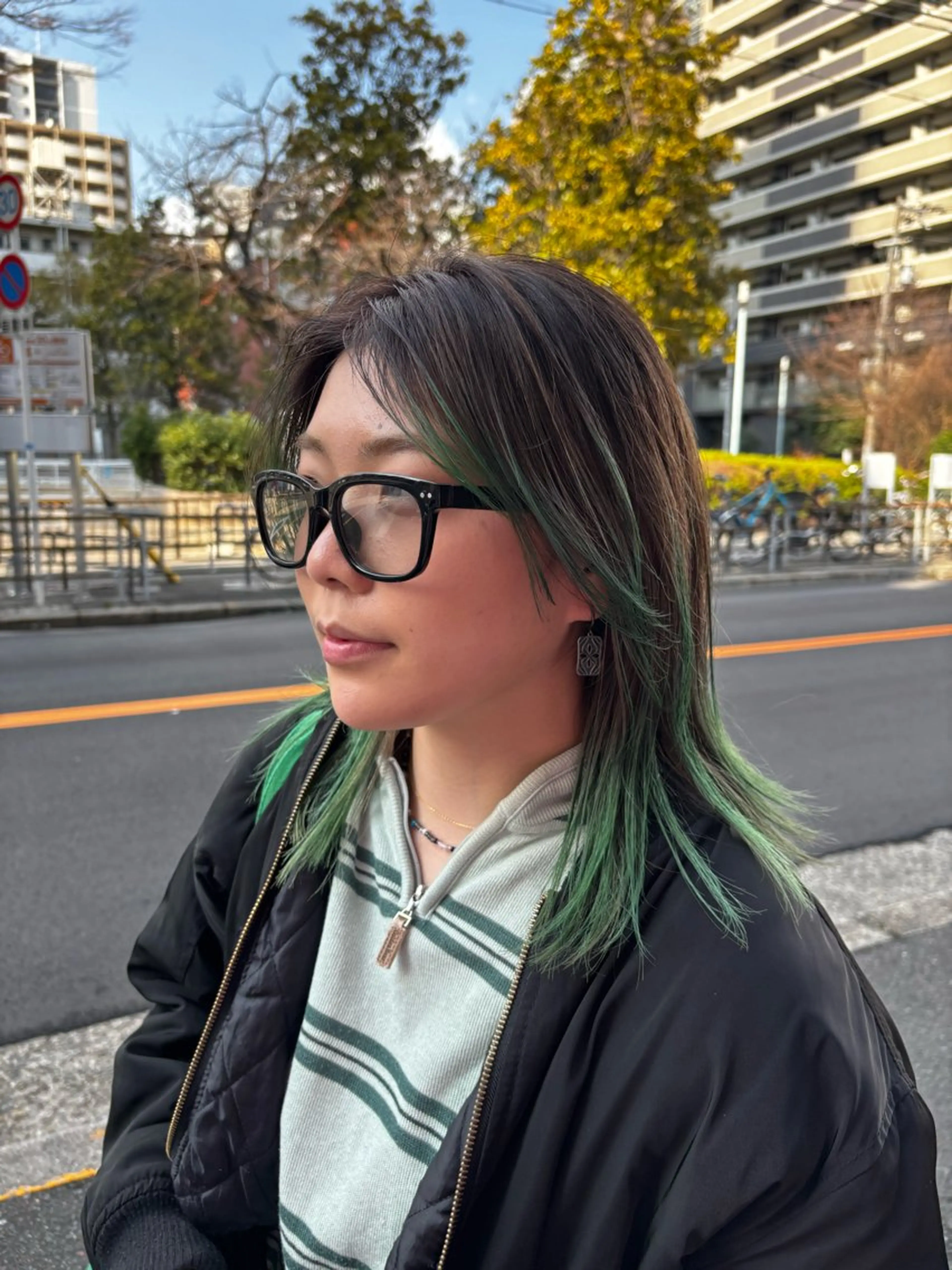 ミディアム カット ヘアカラー トリートメント ハッシュカット /レイヤー/大阪中津のヘアスタイル