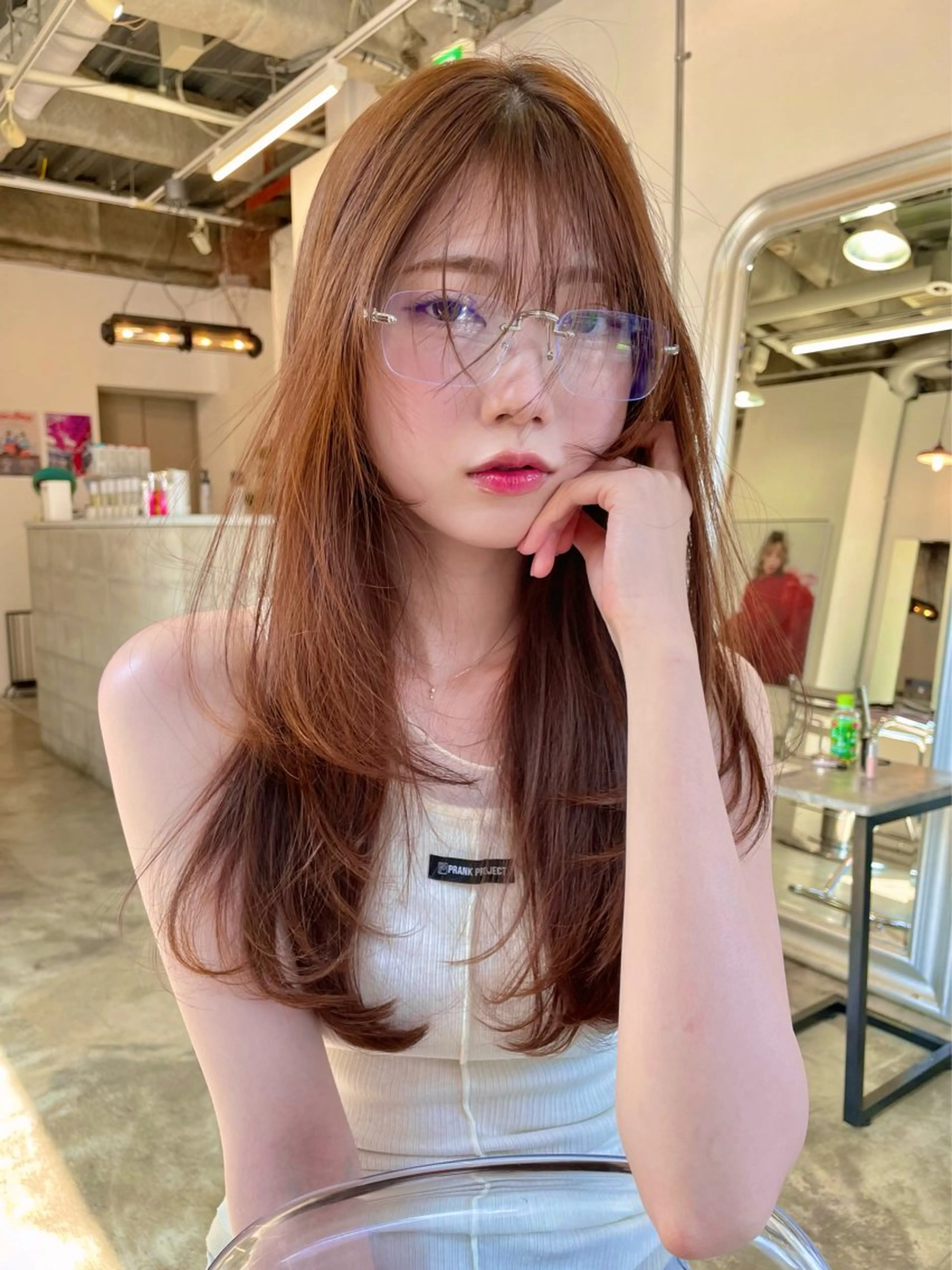 セミロング カット ヘアカラー トリートメント nessヤマサキ リュウタのヘアスタイル