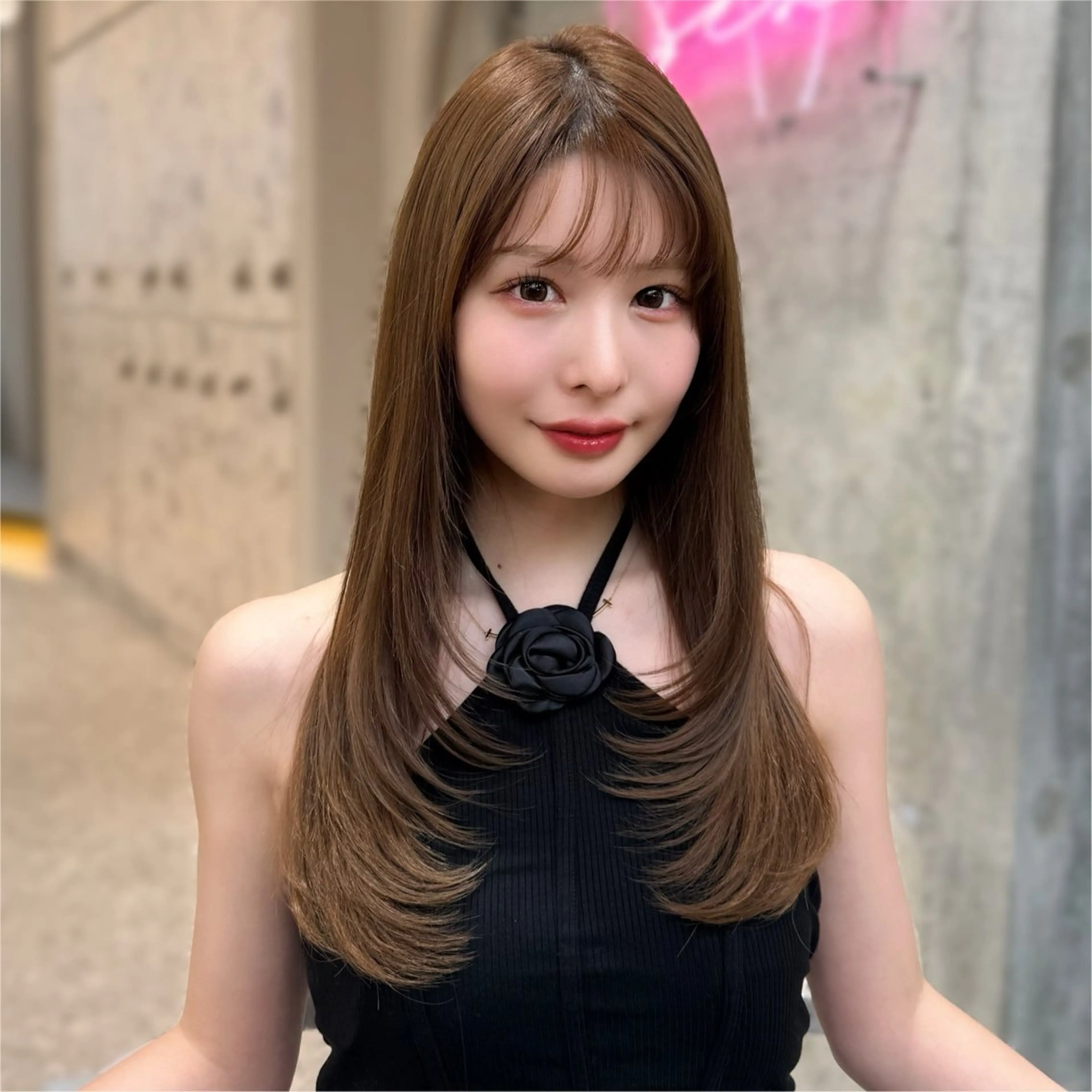 セミロング カラー カット ヘアカラー トリートメント 新宿/韓国風レイヤー 髪質改善/渋谷直樹のヘアスタイル