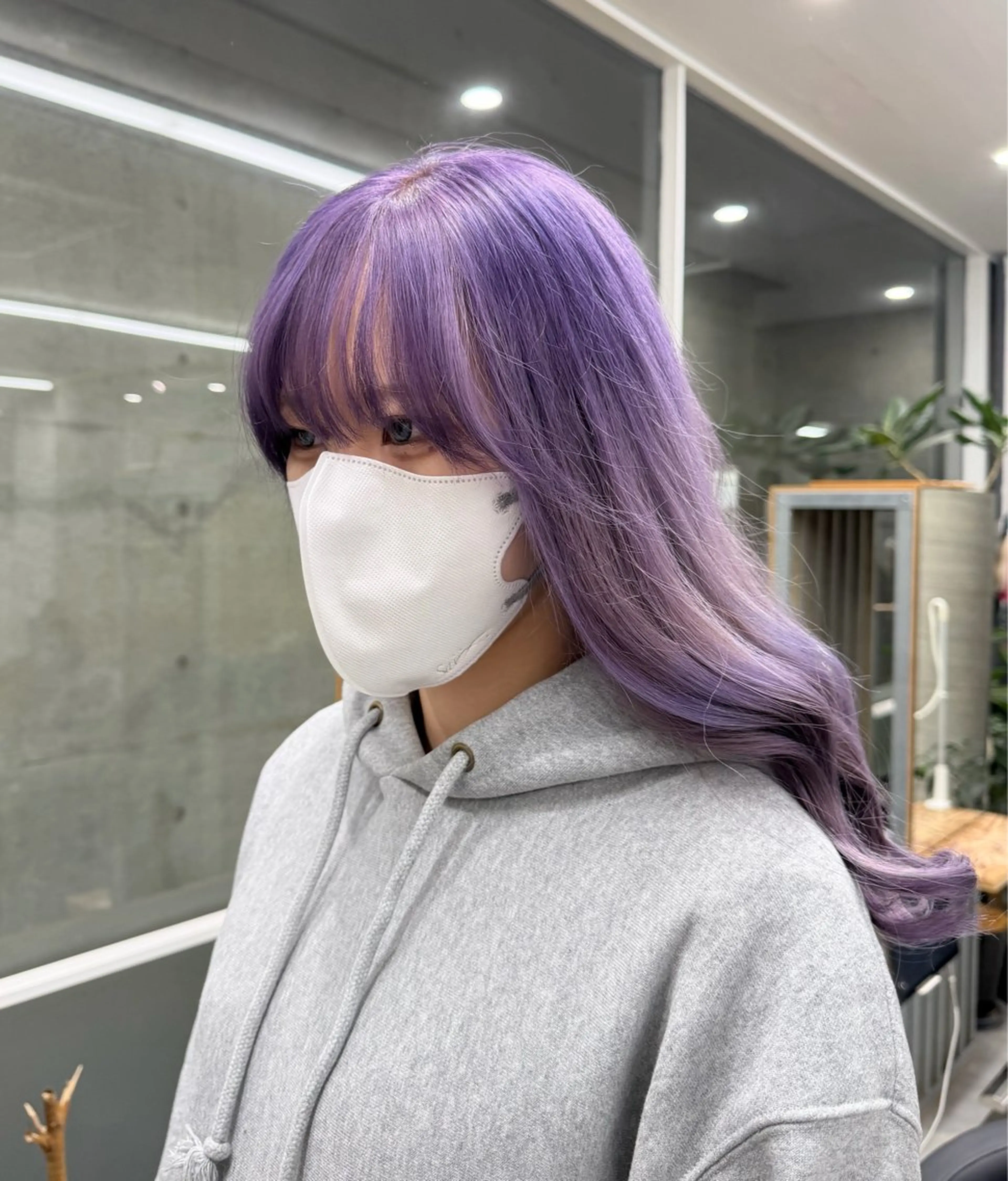 セミロング カラー ラベンダーカラー カット ヘアカラー トリートメント Kotoko🖤/海 外/バレイヤージュのヘアスタイル