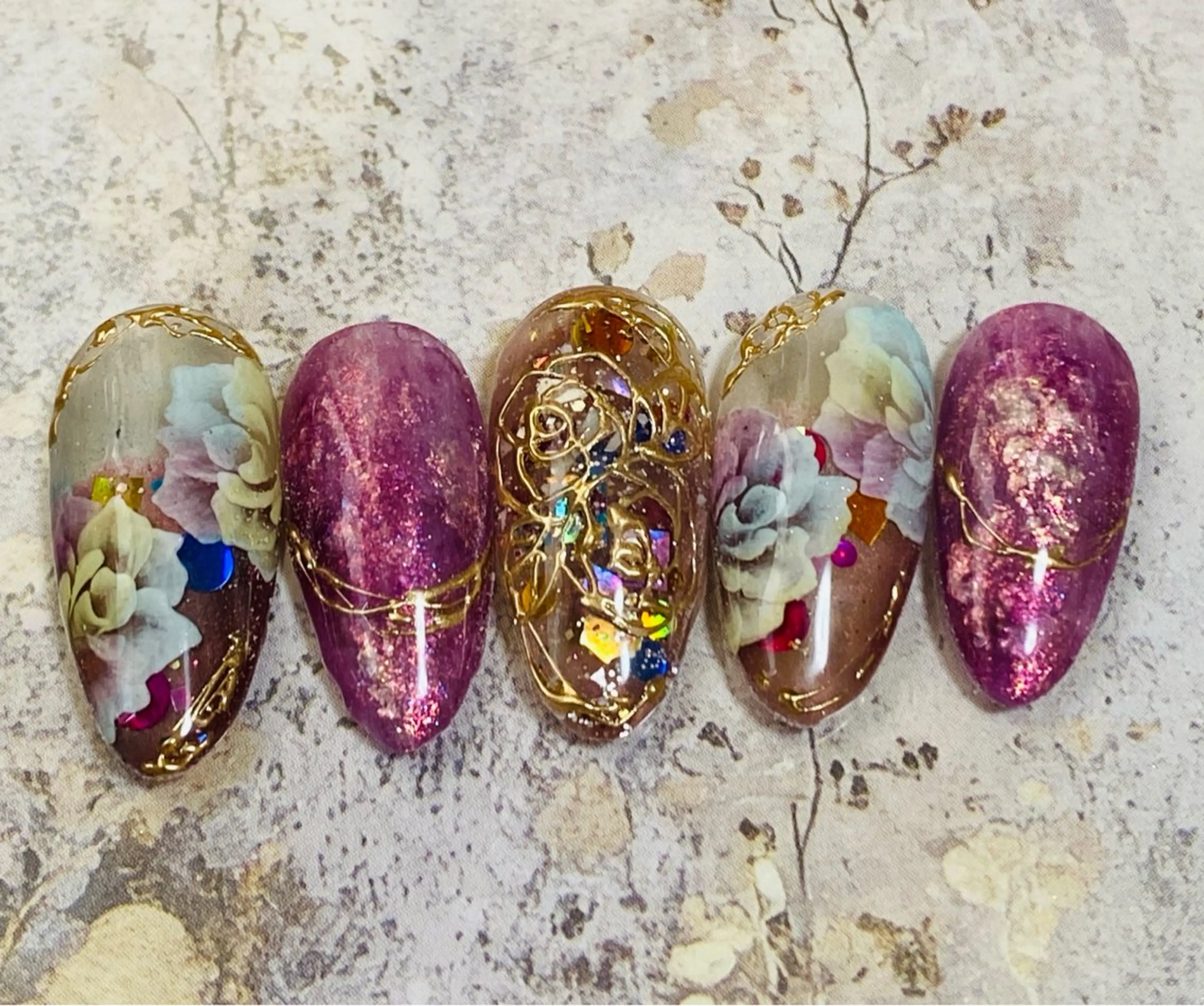 ネイル ラメ(グリッター) 自宅ネイルサロン ♦️nuance♦️のネイルデザイン