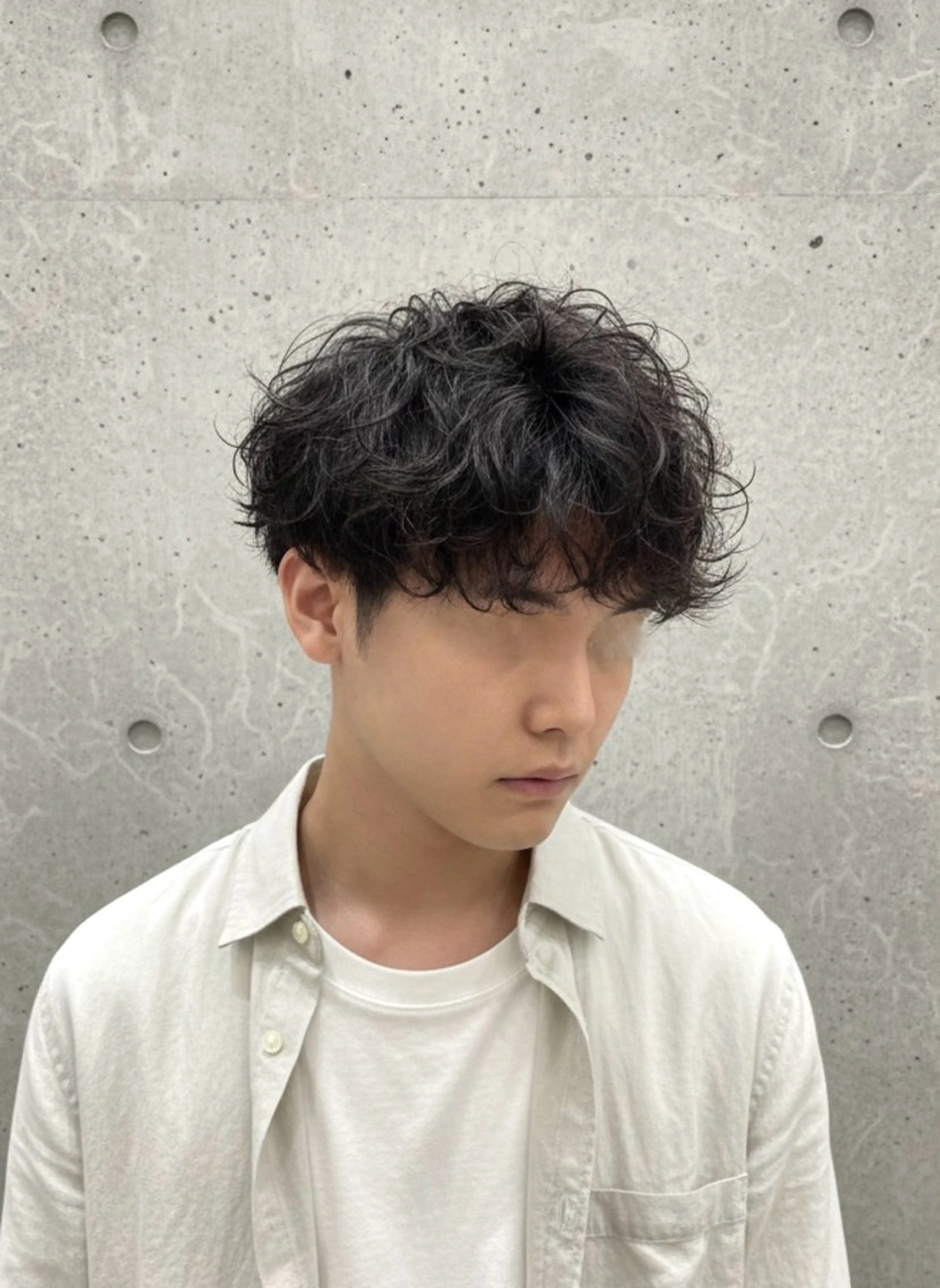 ショート パーマ メンズ メンズパーマ ツーブロック カット パーマ 大人メンズパーマ /石川瑠青のヘアスタイル