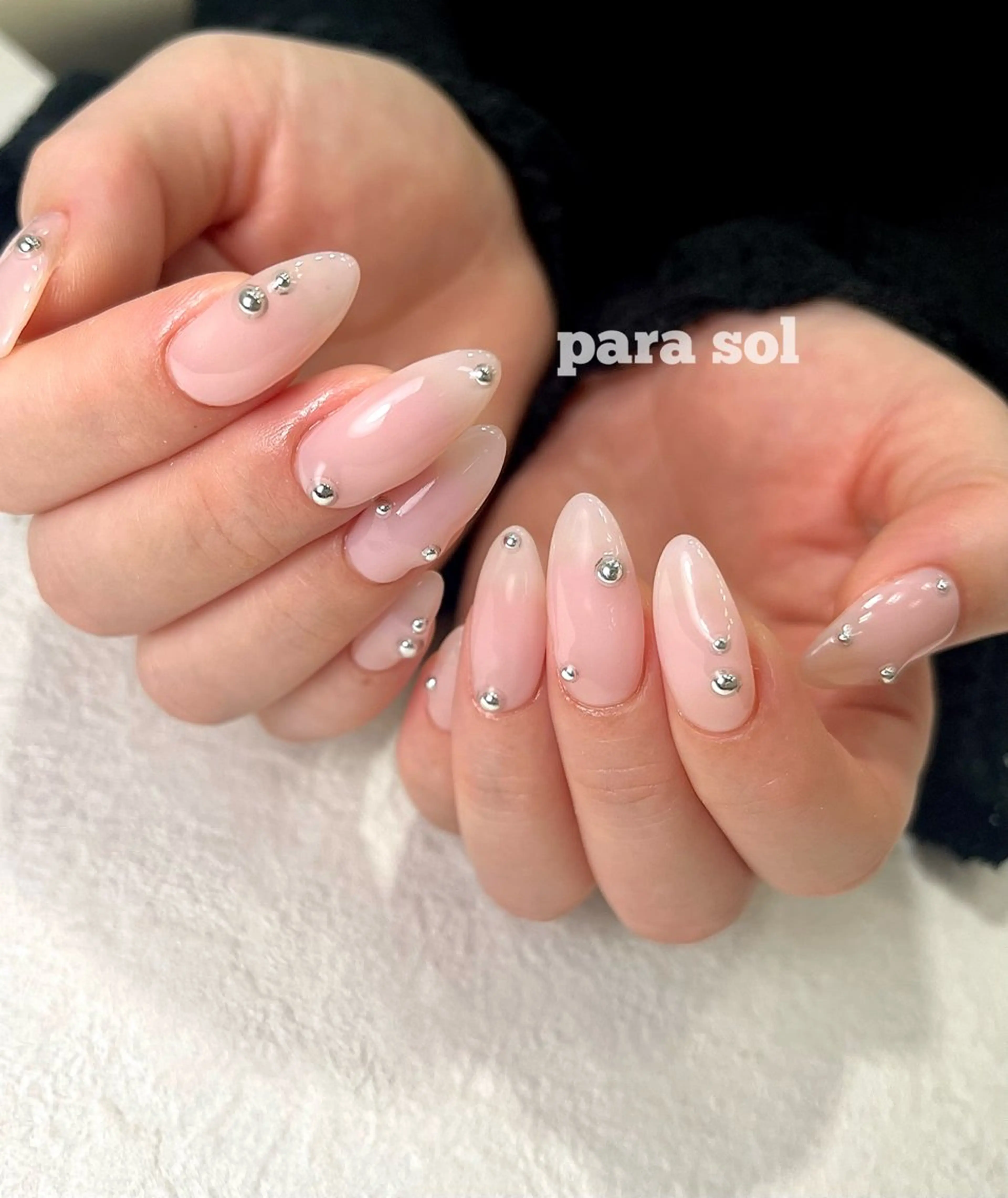 ネイル ジェルネイル ロングネイル ワンカラーネイル パラジェル シルバー ハンドネイル para ☀︎ sol by BECK所属・Para Sol nail　Maoのネイルデザイン