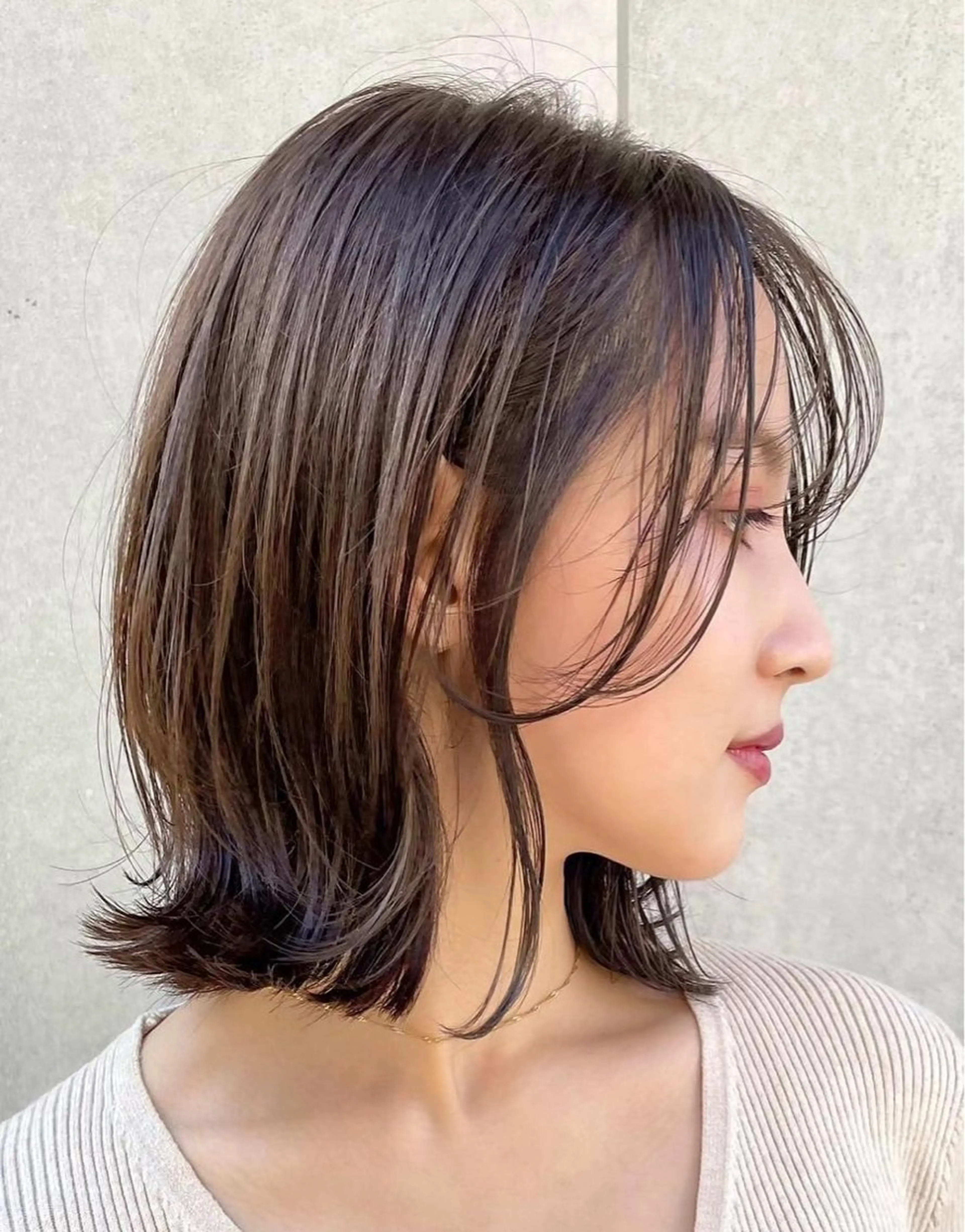 ミディアム 小顔カット 外ハネヘア ハイライトカラー メンズカット/杉山誠のヘアスタイル