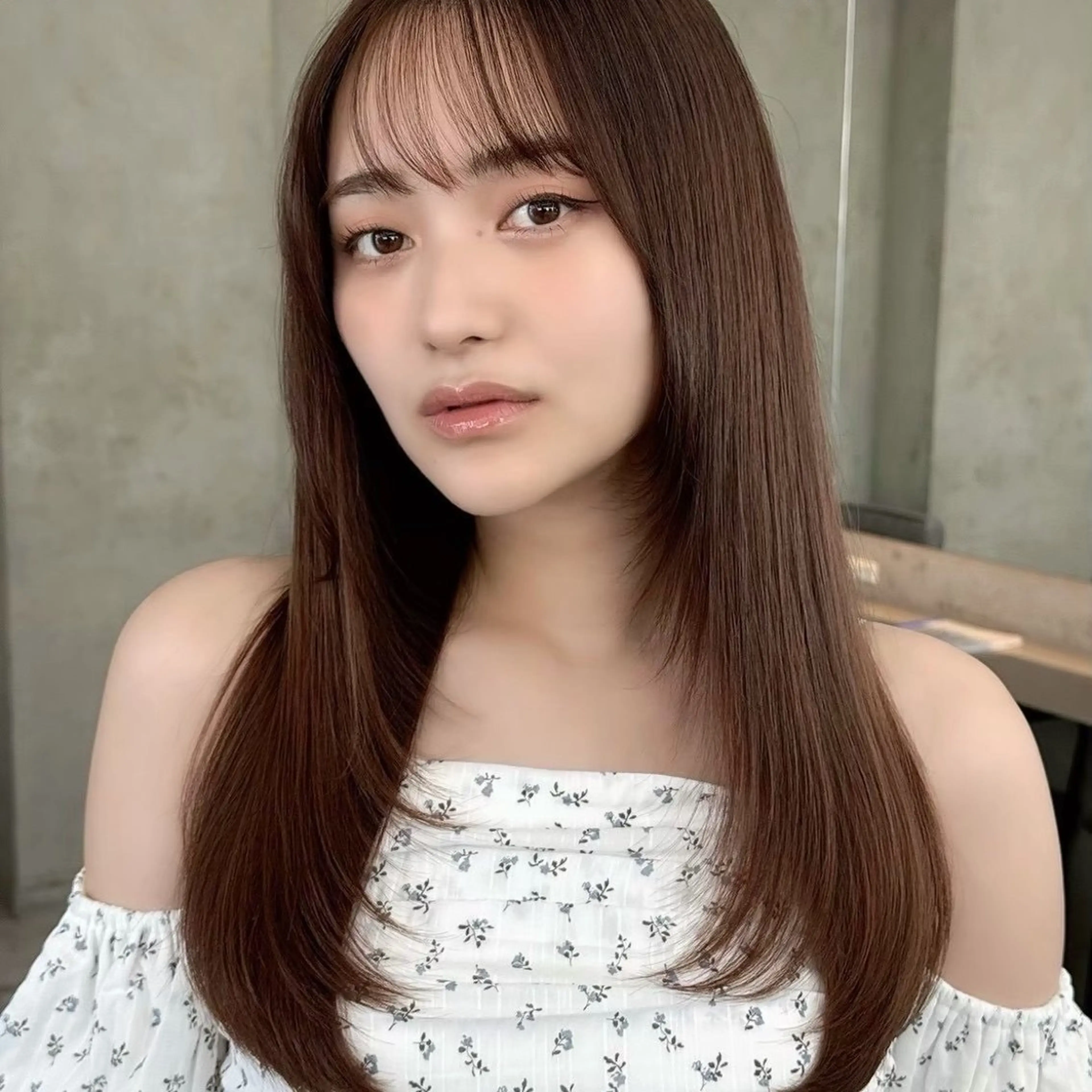 ロング ボブ/レイヤー/ 縮毛矯正/ 渡邊莉玖のヘアスタイル