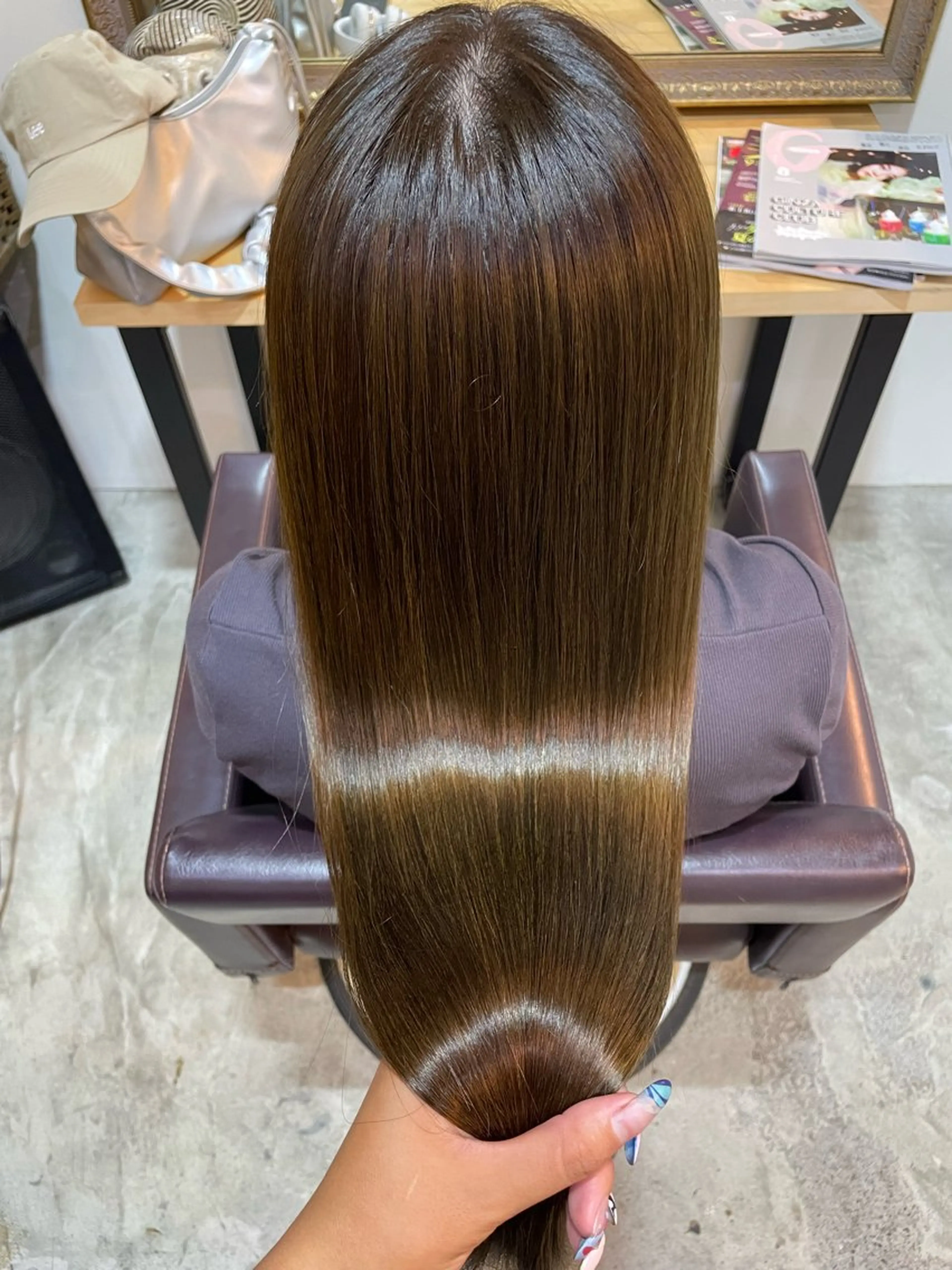 ロング カラー オリーブカラー ヘアカラー トリートメント 艶カラー/ハイトーン Anjuのヘアスタイル