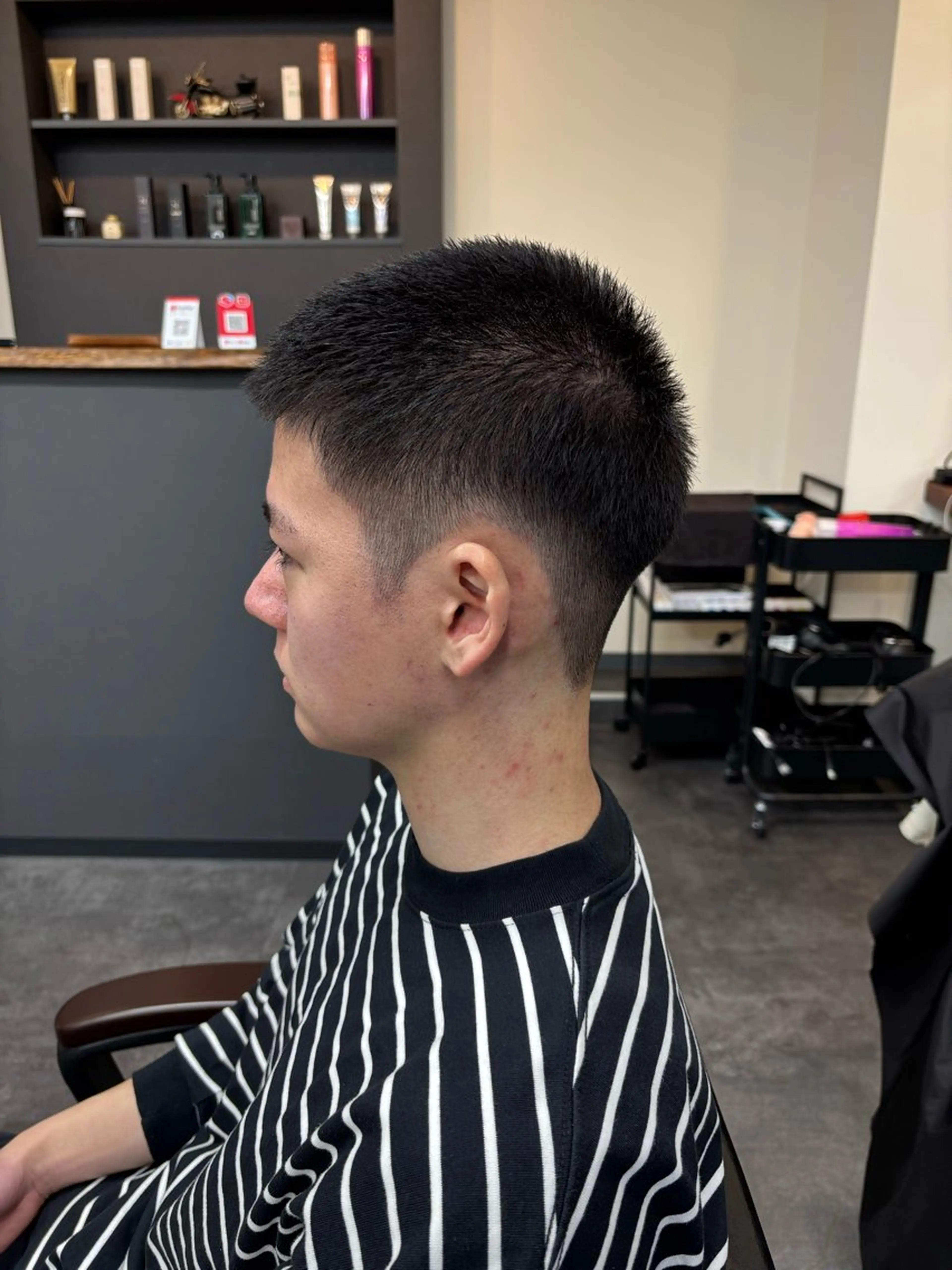 メンズ カット スパイキーパーマ 柏NO1 藤本葉のヘアスタイル