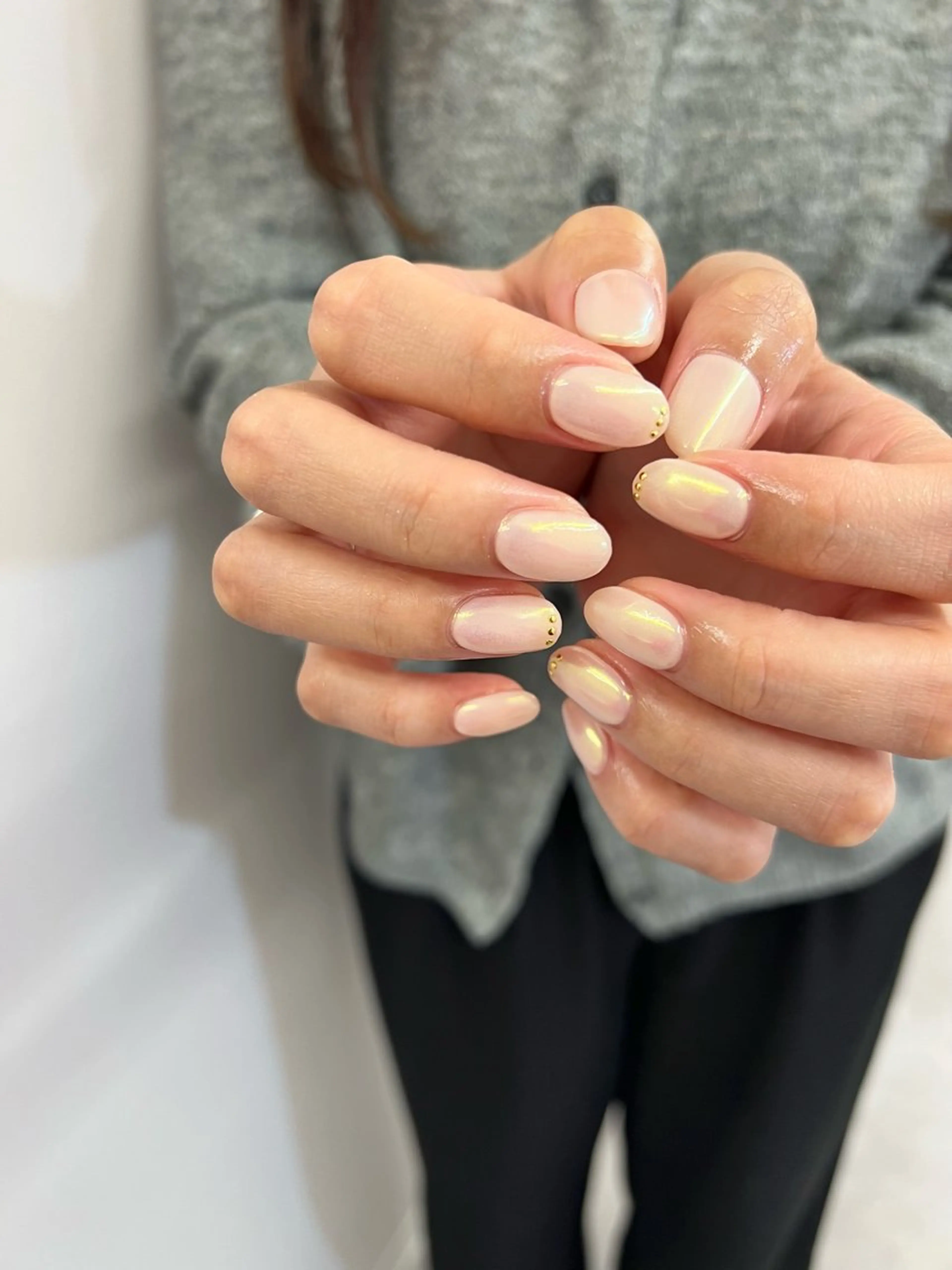 ネイル オーロラネイル フレンチネイル ジェルネイル マグネットネイル ニュアンスネイル ハンドネイル ハンドケア Bana_ Nailのネイルデザイン