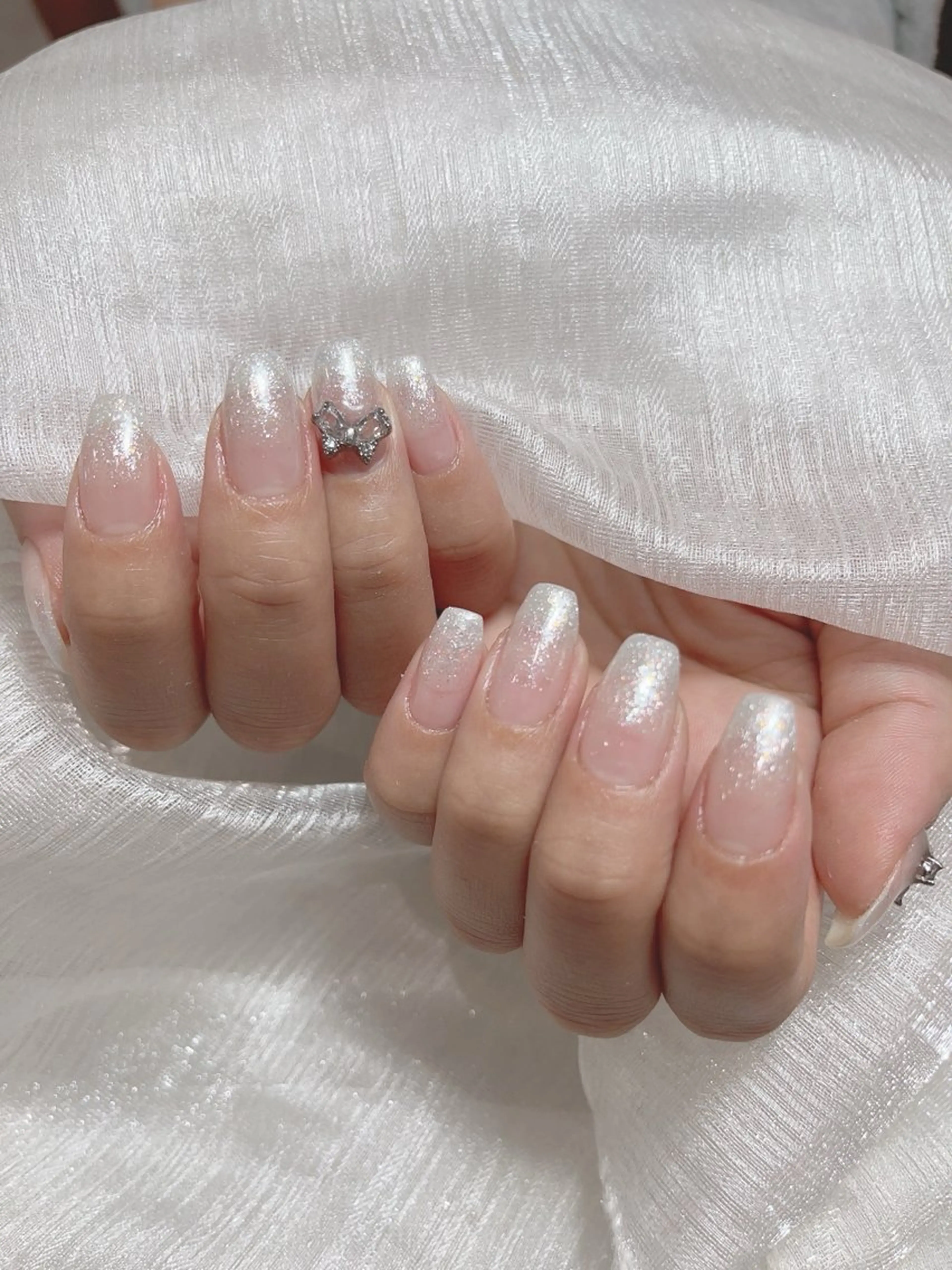 ネイル アートネイル フラッシュネイル フレンチネイル ガラスフレンチ グラデーション M2beauty Renaのネイルデザイン