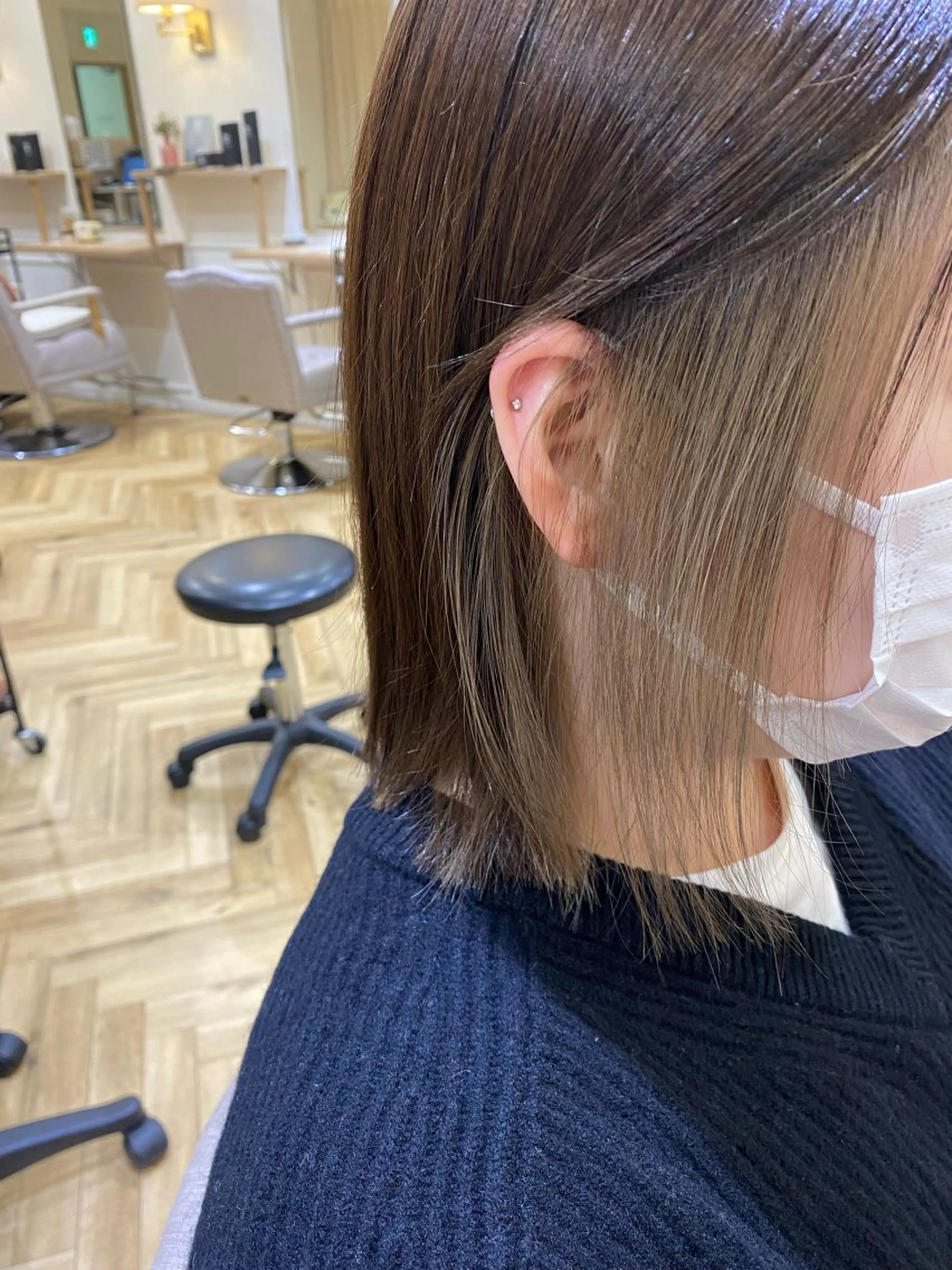 ショート カラー 切りっぱなしボブ ベージュカラー ボブ 韓国ヘア・カラー 🩵SHIZUKUのヘアスタイル